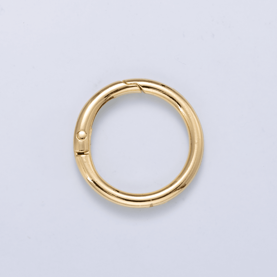 24K Gold Filled 32.8mm Minimalist Circle Round Push Gate Findings | Findings-00413 - DLUXCA