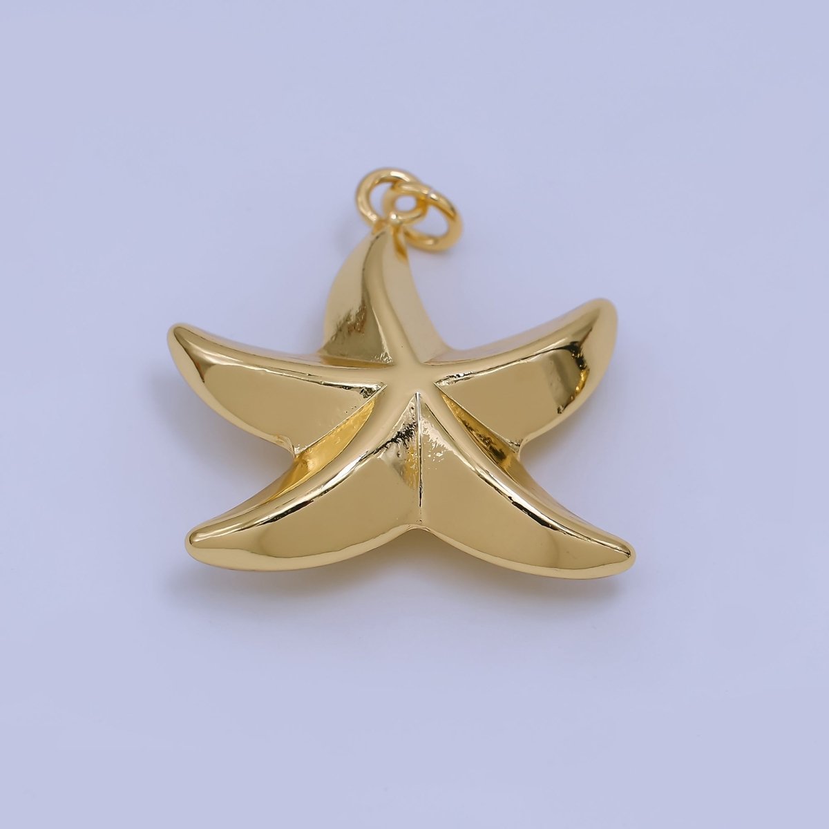 24K Gold Filled 33mm Puffy Sea Star Starfish Animal Charm | AH - 548 - DLUXCA