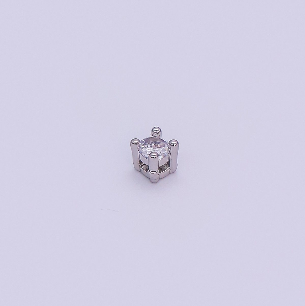 24K Gold Filled 3.5mm Clear CZ Round Bead in Gold & Silver | B446 - DLUXCA
