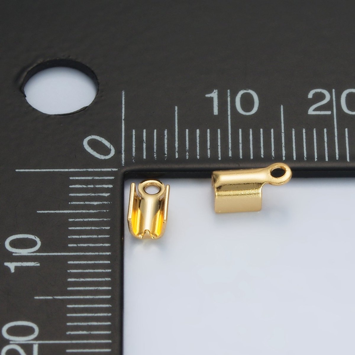 24K Gold Filled 3.5mm Fold Over Cord Crimp Findings | Z867 - DLUXCA