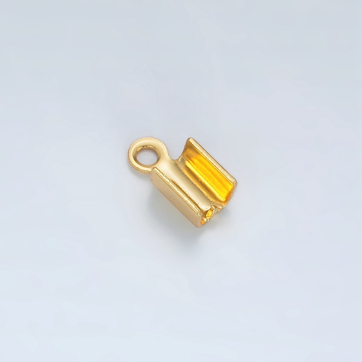 24K Gold Filled 3.5mm Fold Over Cord Crimp Findings | Z867 - DLUXCA