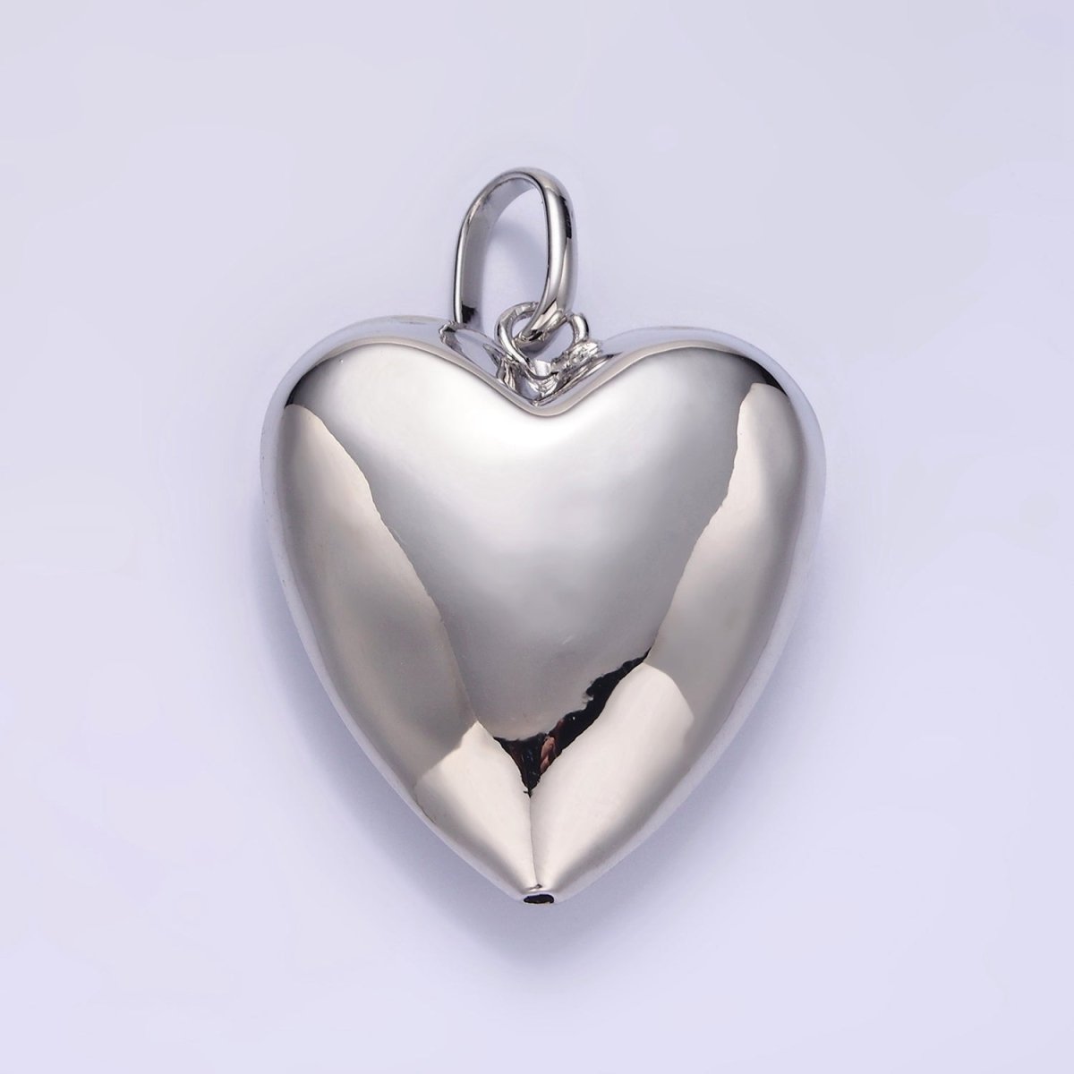 24K Gold Filled 35mm Minimalist Chubby Heart Pendant in Gold & Silver | AA1326 - DLUXCA