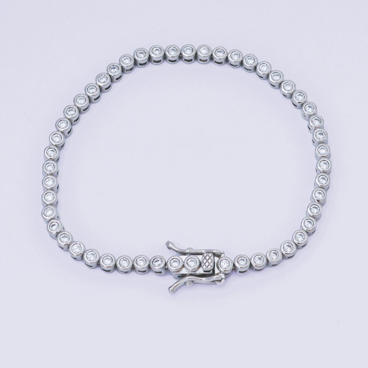 24K Gold Filled 3mm Round CZ 7 Inches Tennis Bracelet in Gold & Silver | WA - 2254 WA - 2256 - DLUXCA