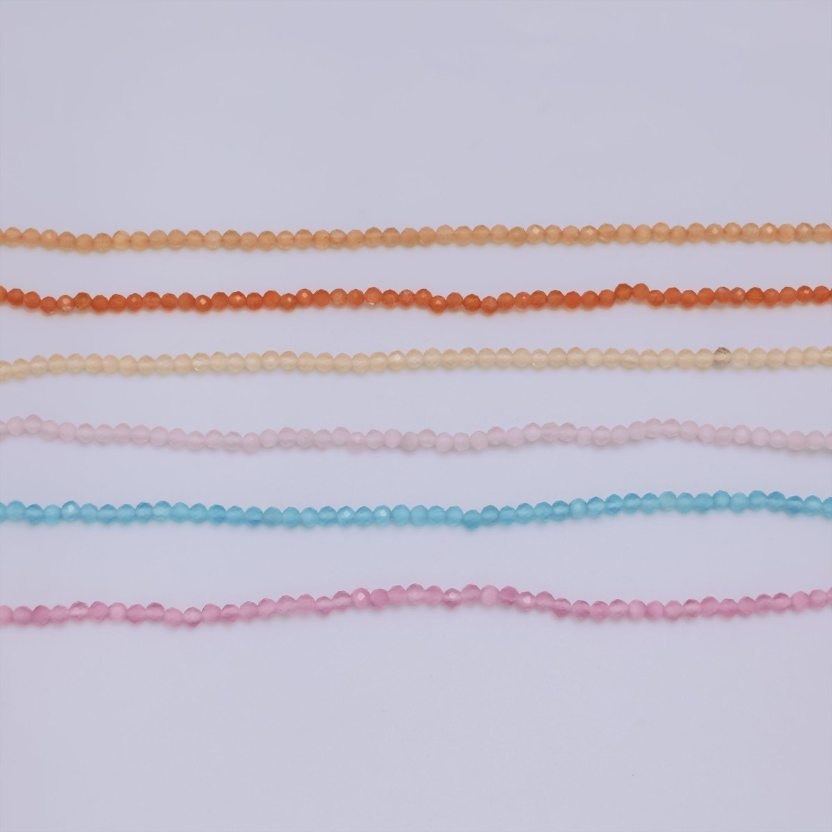 24K Gold Filled 3mm Round Gemstone 15 Inch Necklace | WA - 3074 - DLUXCA