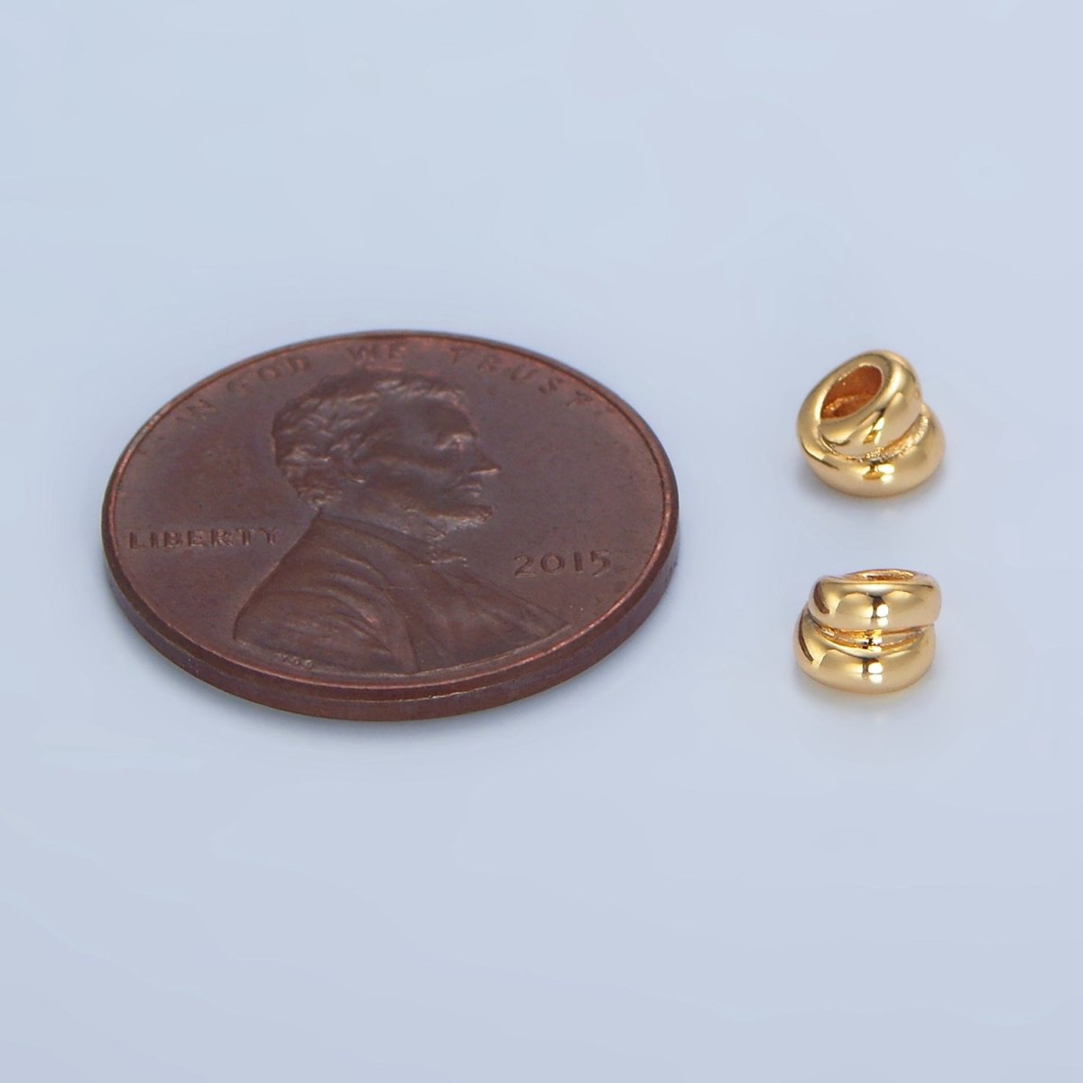 24K Gold Filled 4.5mm Double Band Minimalist Bead | B560 - DLUXCA