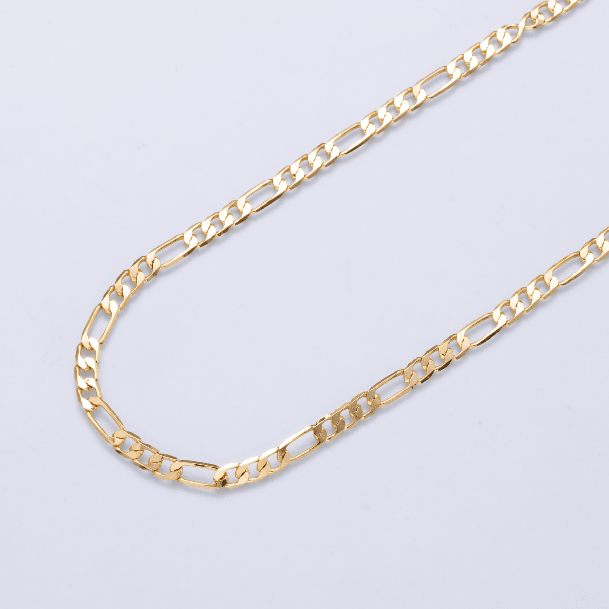 24K Gold Filled 4.5mm Minimalist Figaro Unfinished Chain by Yard | Roll-01870 - DLUXCA