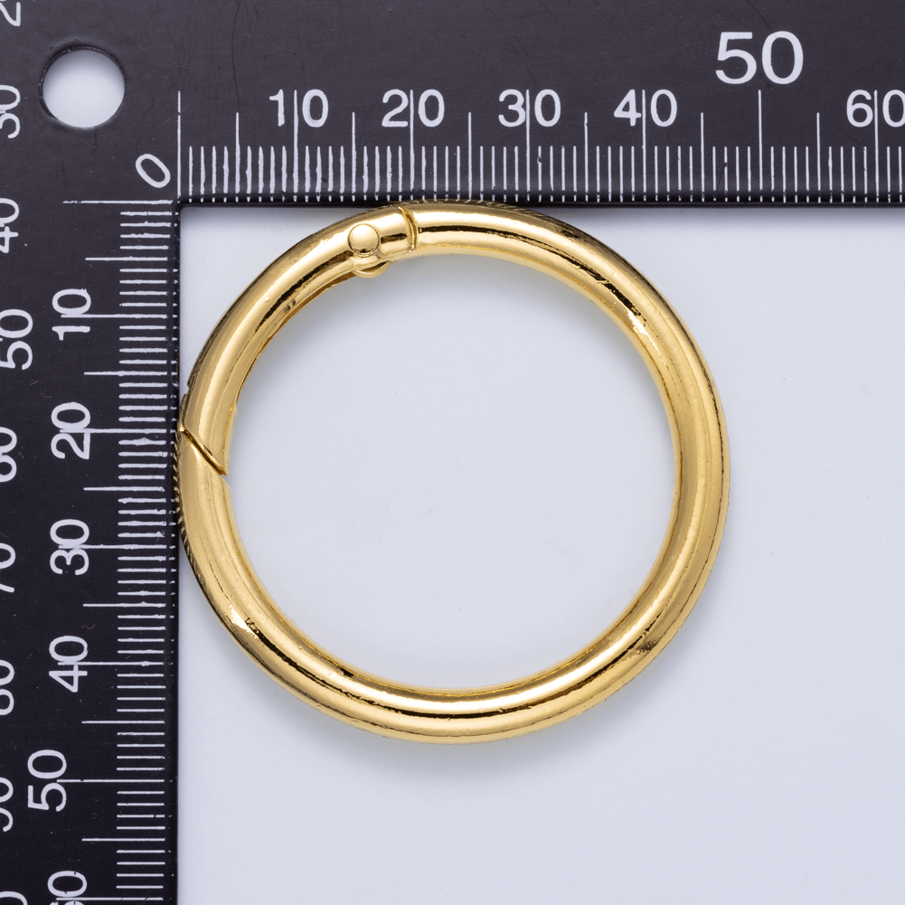 24K Gold Filled 47mm Minimalist Circle Round Push Gate Findings | Findings-00414 - DLUXCA
