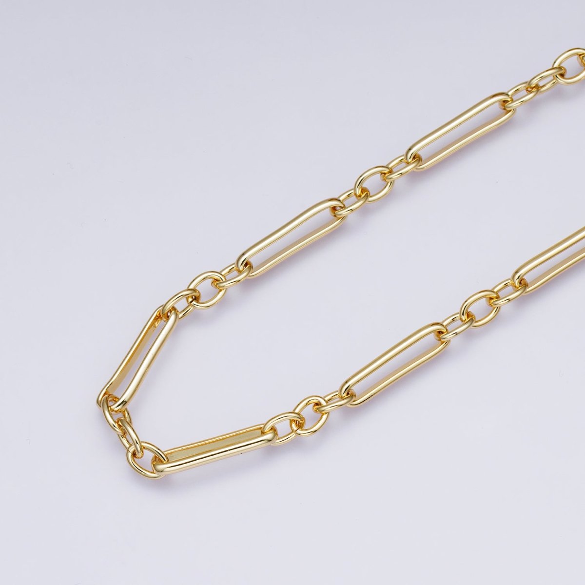 24K Gold Filled 4.8mm Minimalist Cable Paperclip Unfinished Chain by Yard | Roll - 01858 - DLUXCA