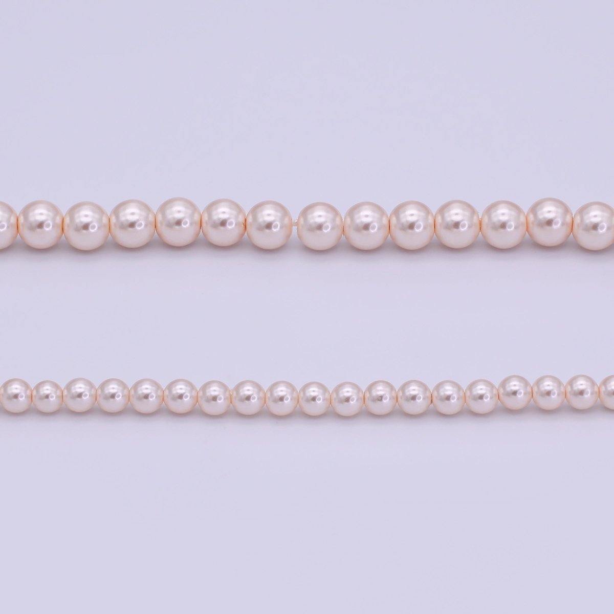24K Gold Filled 4mm, 6mm Gradient Pink - White Shell Pearl 17 Inch Necklace | WA - 2836 WA - 2837 - DLUXCA