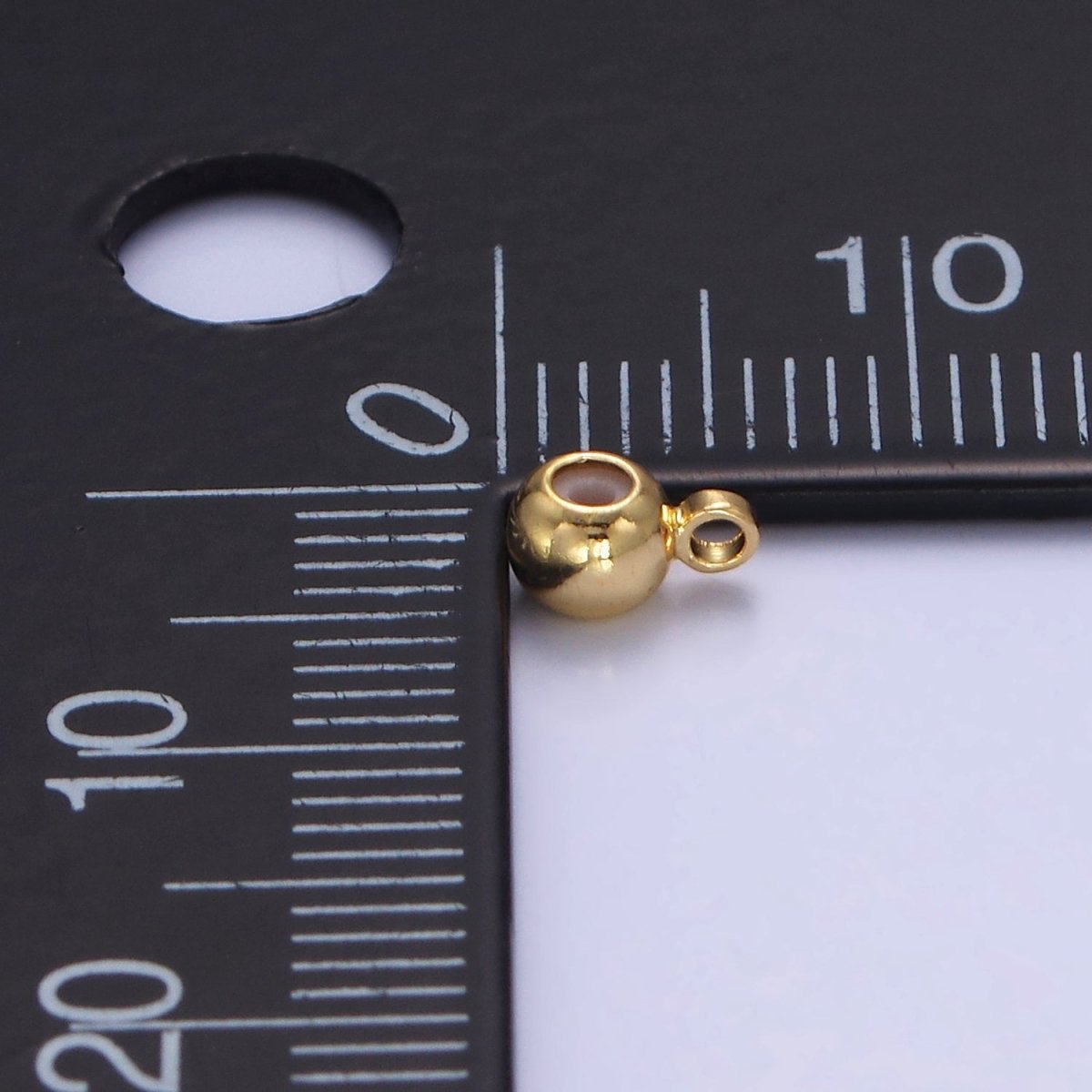 24K Gold Filled 4mm Rubber Spacer Slider Bead Findings | L605 - DLUXCA