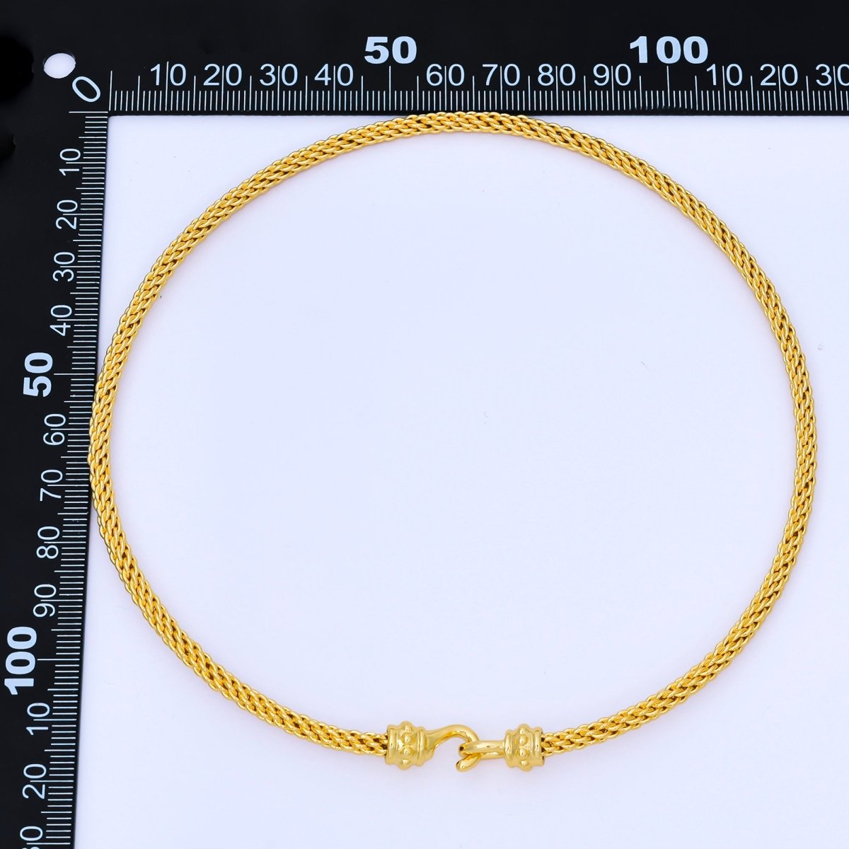 24K Gold Filled 4mm Twisted Rope Mixed Metal Necklace | WA - 3898 - DLUXCA