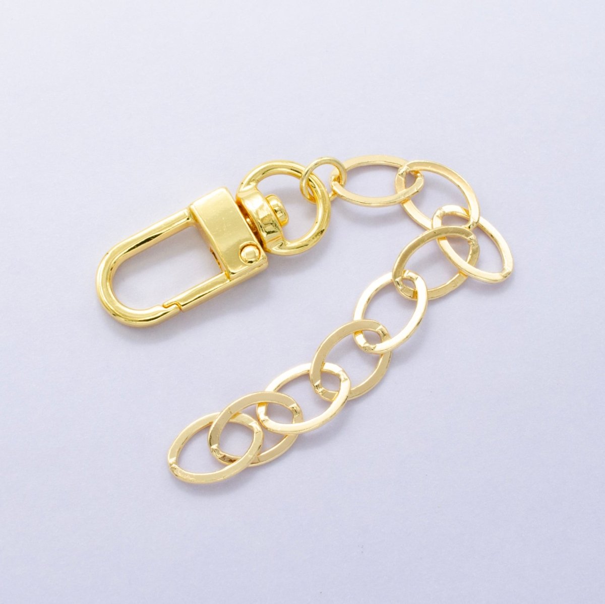 24K Gold Filled 5 - Inch Cable Link Chain Curb Bag Purse Charm Swivel Keychain Findings | WA - 2895 - DLUXCA