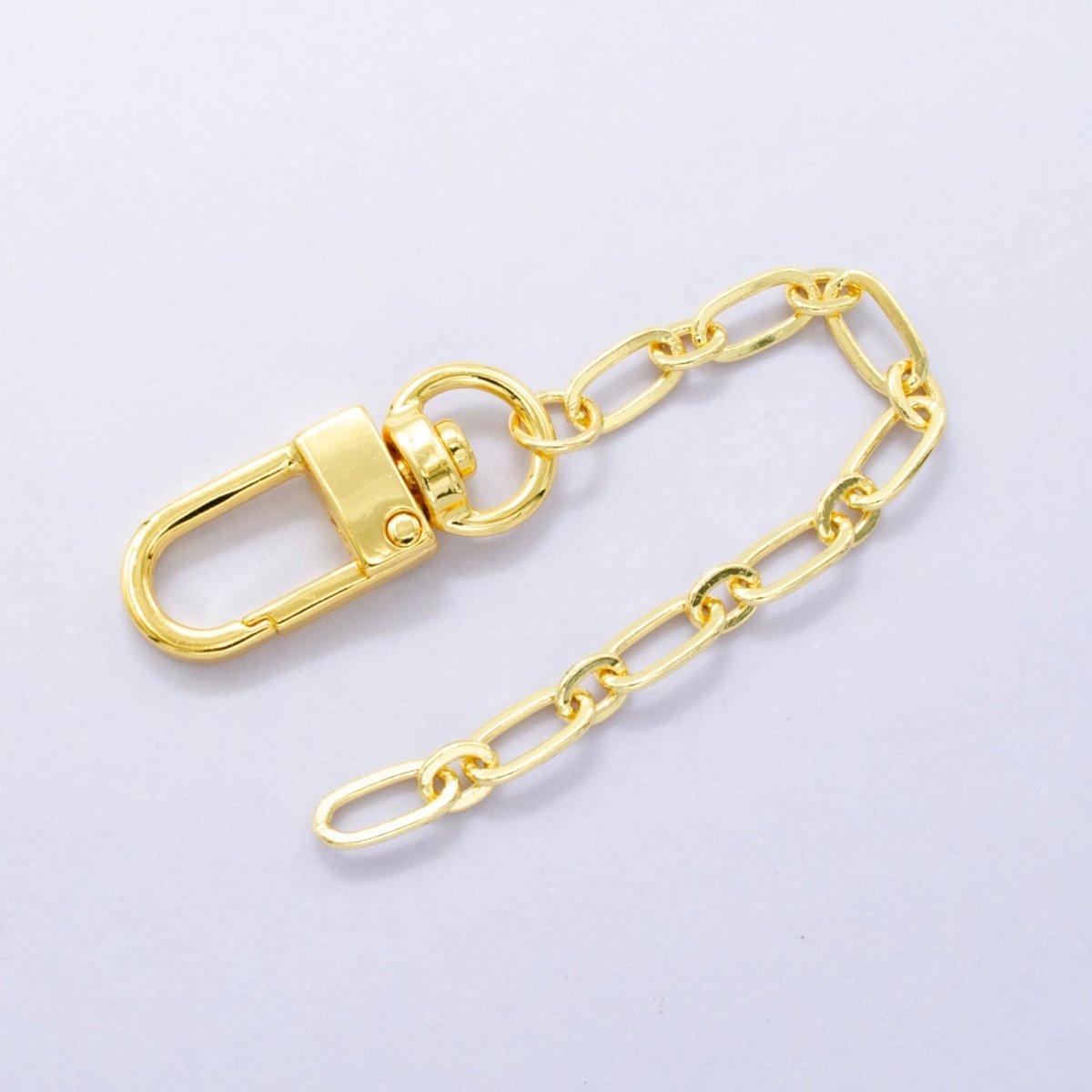 24K Gold Filled 5 - Inch Paperclip Rolo Link Chain Bag Purse Charm Swivel Keychain Findings | WA - 2900 - DLUXCA