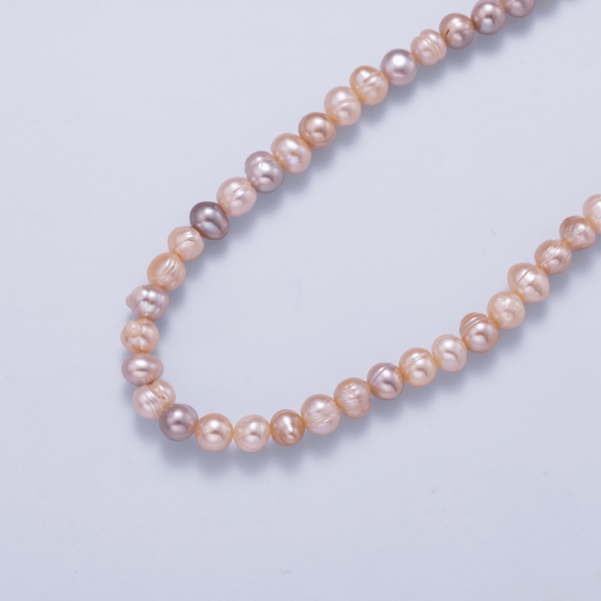 24K Gold Filled 5.5mm Pink Purple Gradient Freshwater Pearl 16 Inch Necklace | WA - 3019 - DLUXCA
