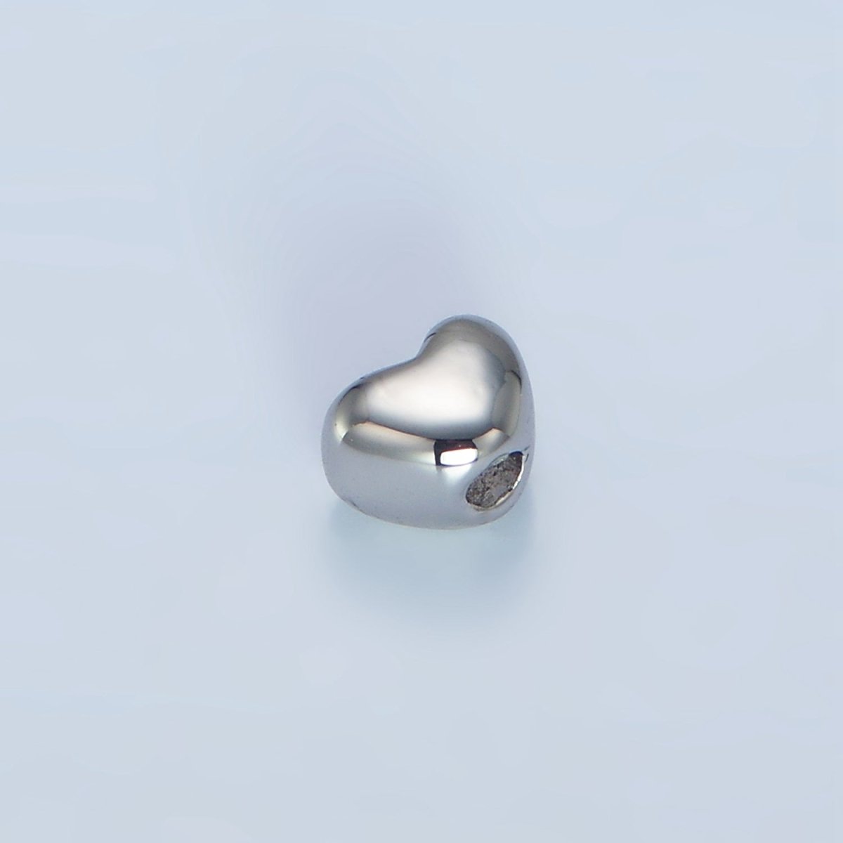 24K Gold Filled 5mm Chubby Heart Minimalist Bead in Gold & Silver | B063 - DLUXCA