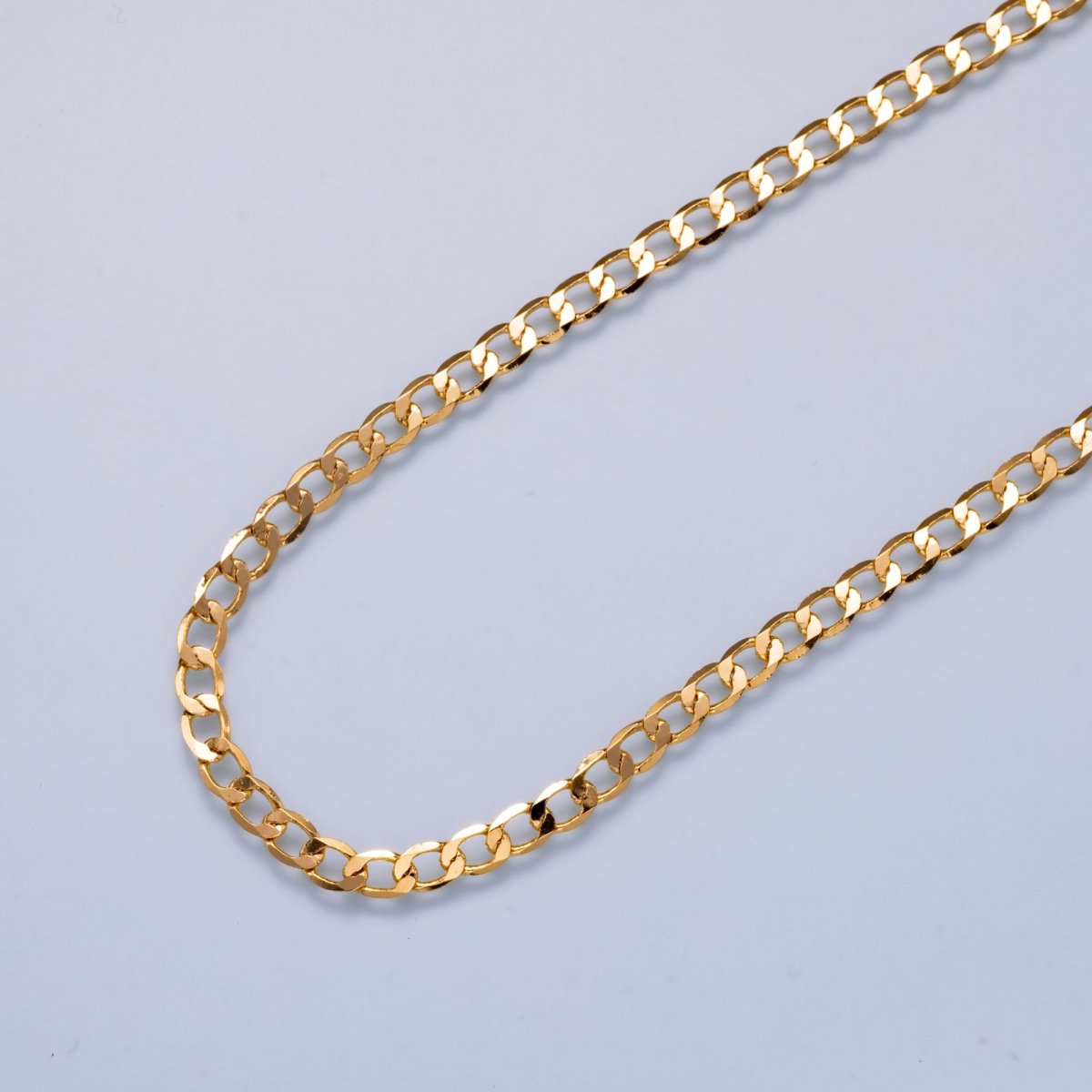 24K Gold Filled 5mm Minimalist Curb Chain Unfinished Chain by Yard | Roll - 01869 - DLUXCA