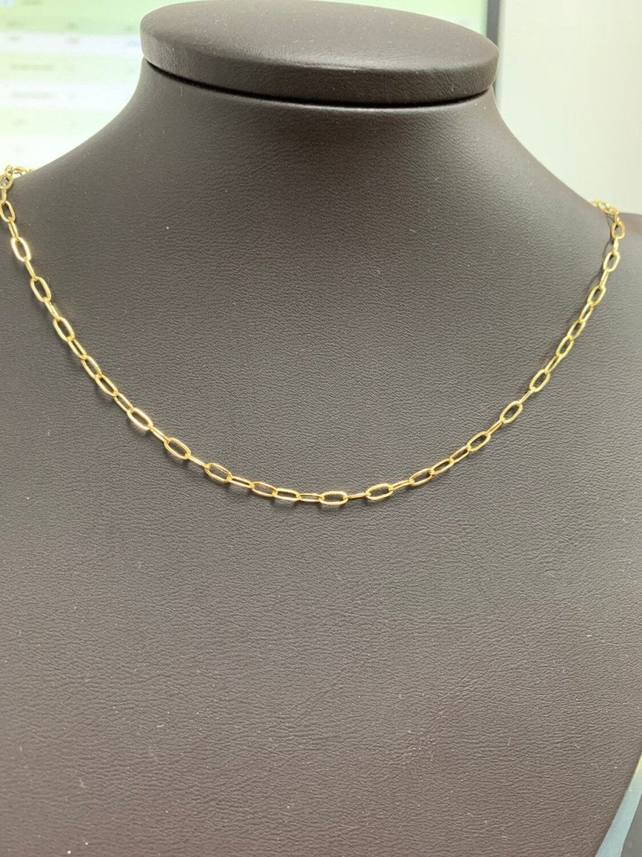 24K Gold Filled 5mm Minimalist Paperclip Unfinished Chain by Yard | Roll - 00471 - DLUXCA