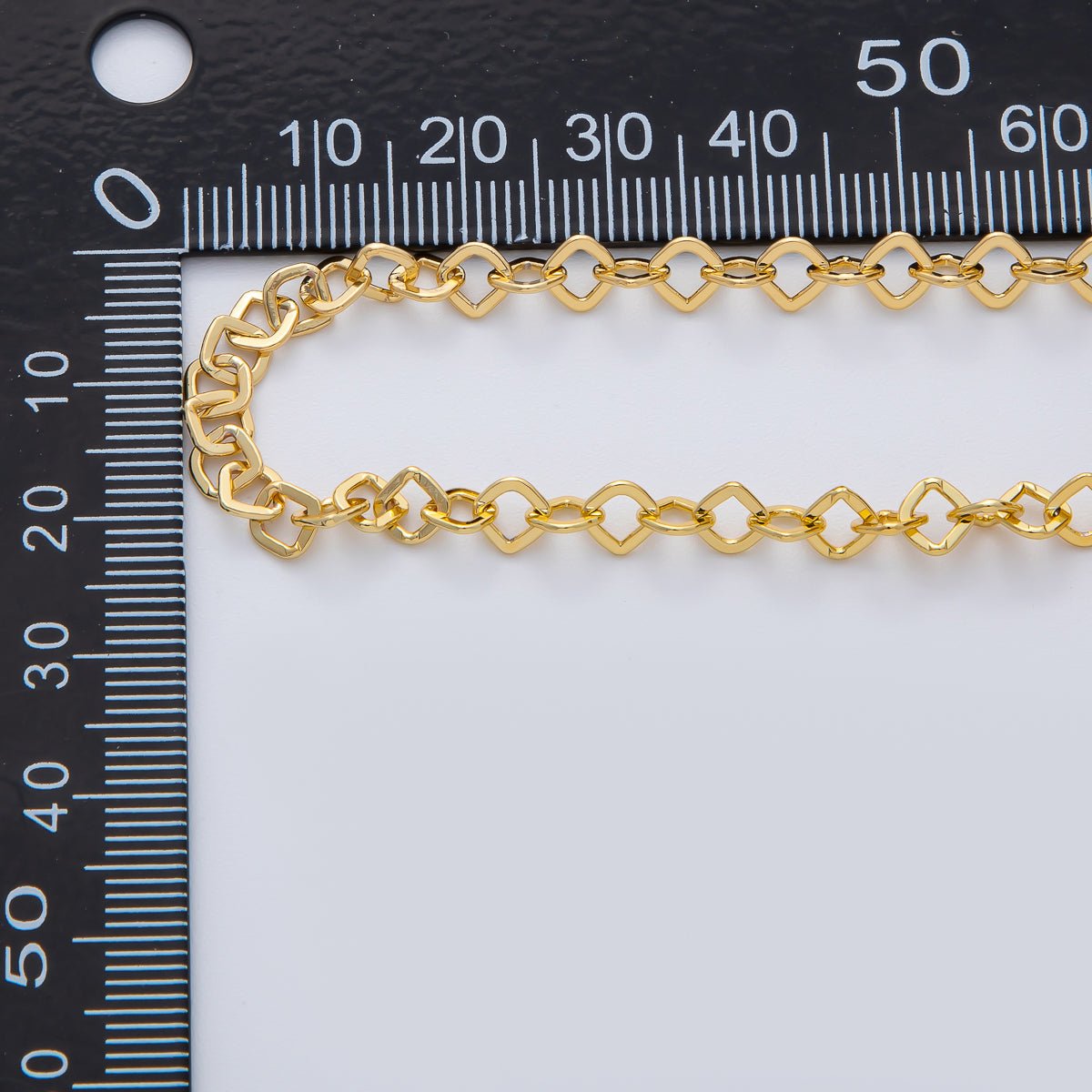 24K Gold Filled 5mm x 5mm Rhombus Cable Unfinished Chain by Yard | Roll - 1764 - DLUXCA