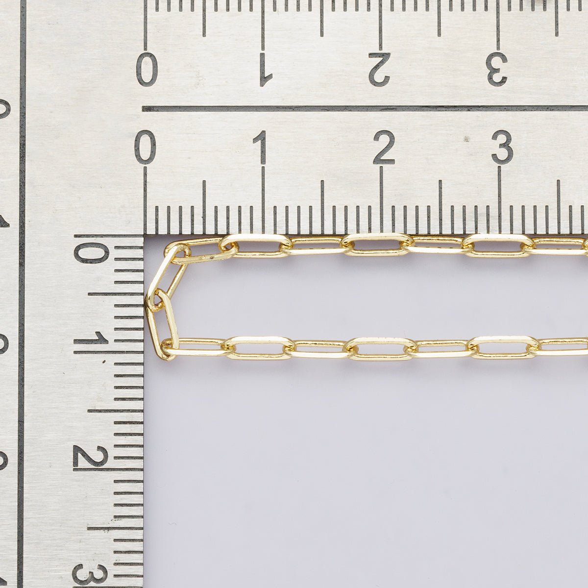 24K Gold Filled 6.4mm x 2.4mm Minimalist Paperclip Unfinished Chain by Yard | Roll - 00575 - DLUXCA