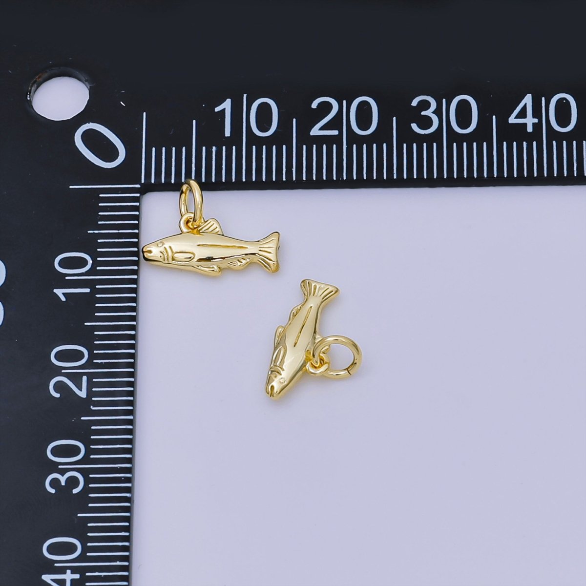 24K Gold Filled 6.5mm Pisces Sea Fish Animal Charm | AJ - 382 - DLUXCA