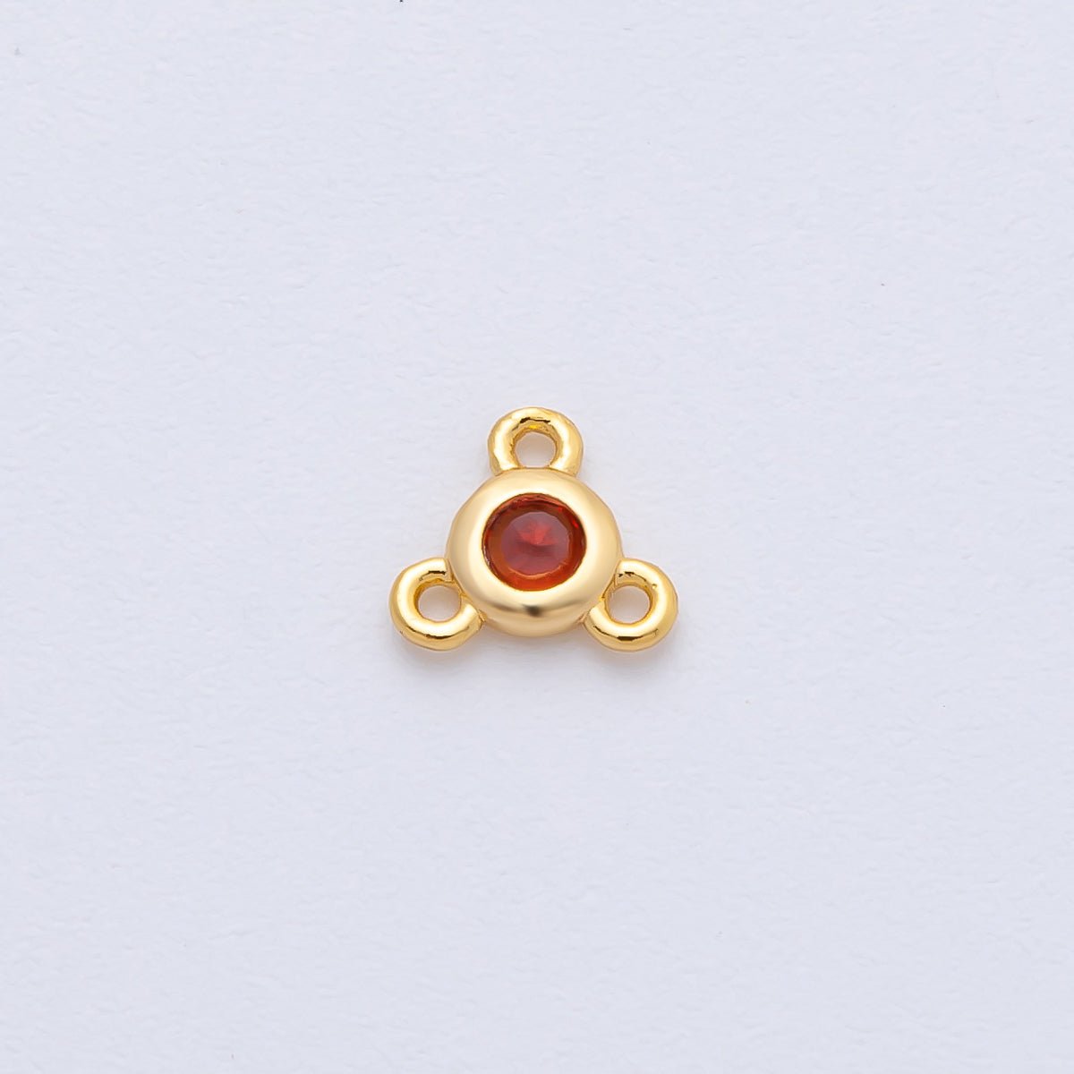 24K Gold Filled 6mm CZ Round Bezel Triple Connector Finding | Z1479 - Z1481 - DLUXCA
