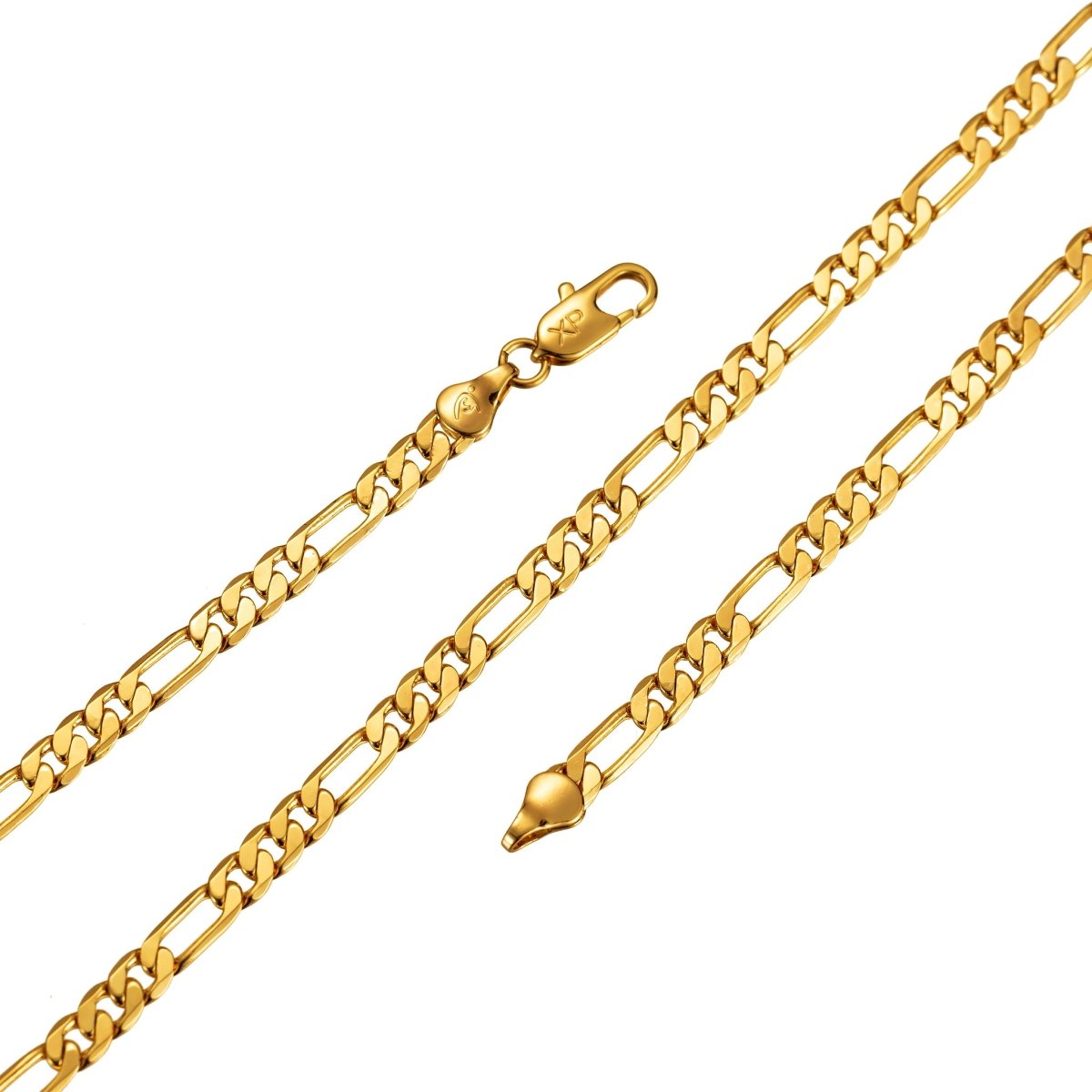 24k Gold Filled 6mm Figaro Chain 18, 20 inch Necklace Ready To Wear | WA - 1750 WA - 1751 Clearance Pricing - DLUXCA