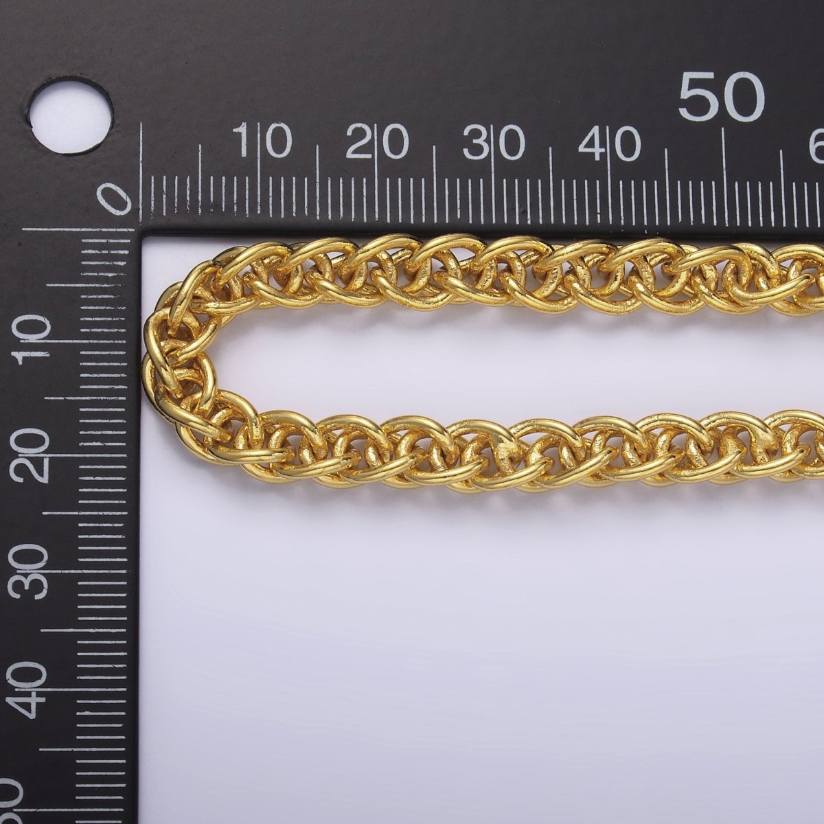 24K Gold Filled 6mm Foxtail Wheat Unfinished Chain by Yard in Gold & Silver | Roll - 1544 Roll - 1545 - DLUXCA