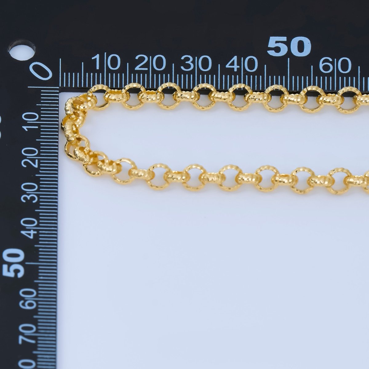 24K Gold Filled 6mm Textured Cable Unfinished Chain by Yard | Roll - 1740 - DLUXCA