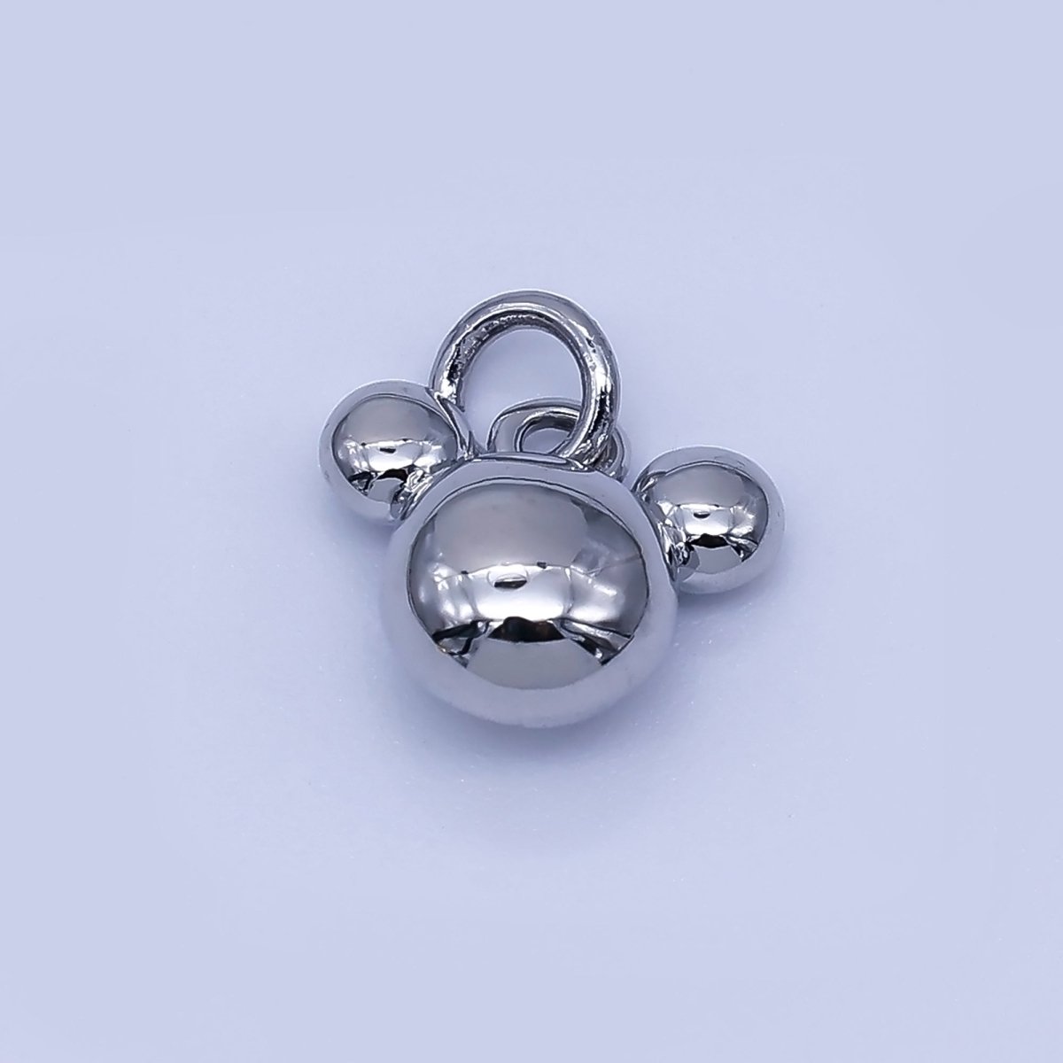 24K Gold Filled 7mm Chubby Mouse Ears Animal Charm in Gold & Silver | AF1583 - DLUXCA