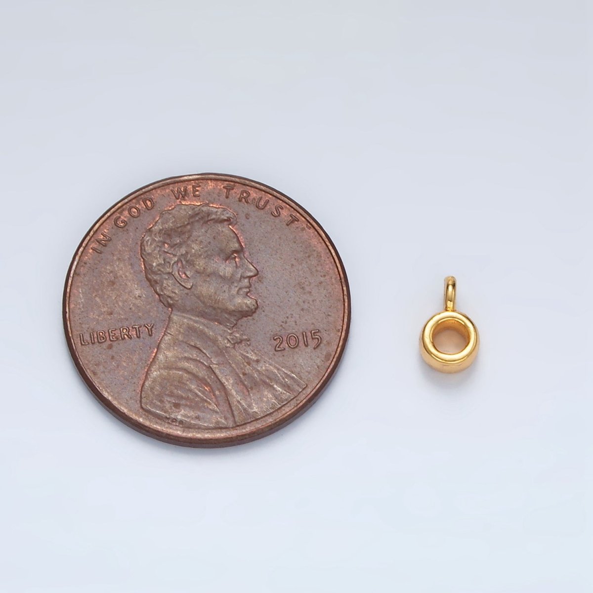 24K Gold Filled 7mm Minimalist Round Charm Findings | Z848 - DLUXCA