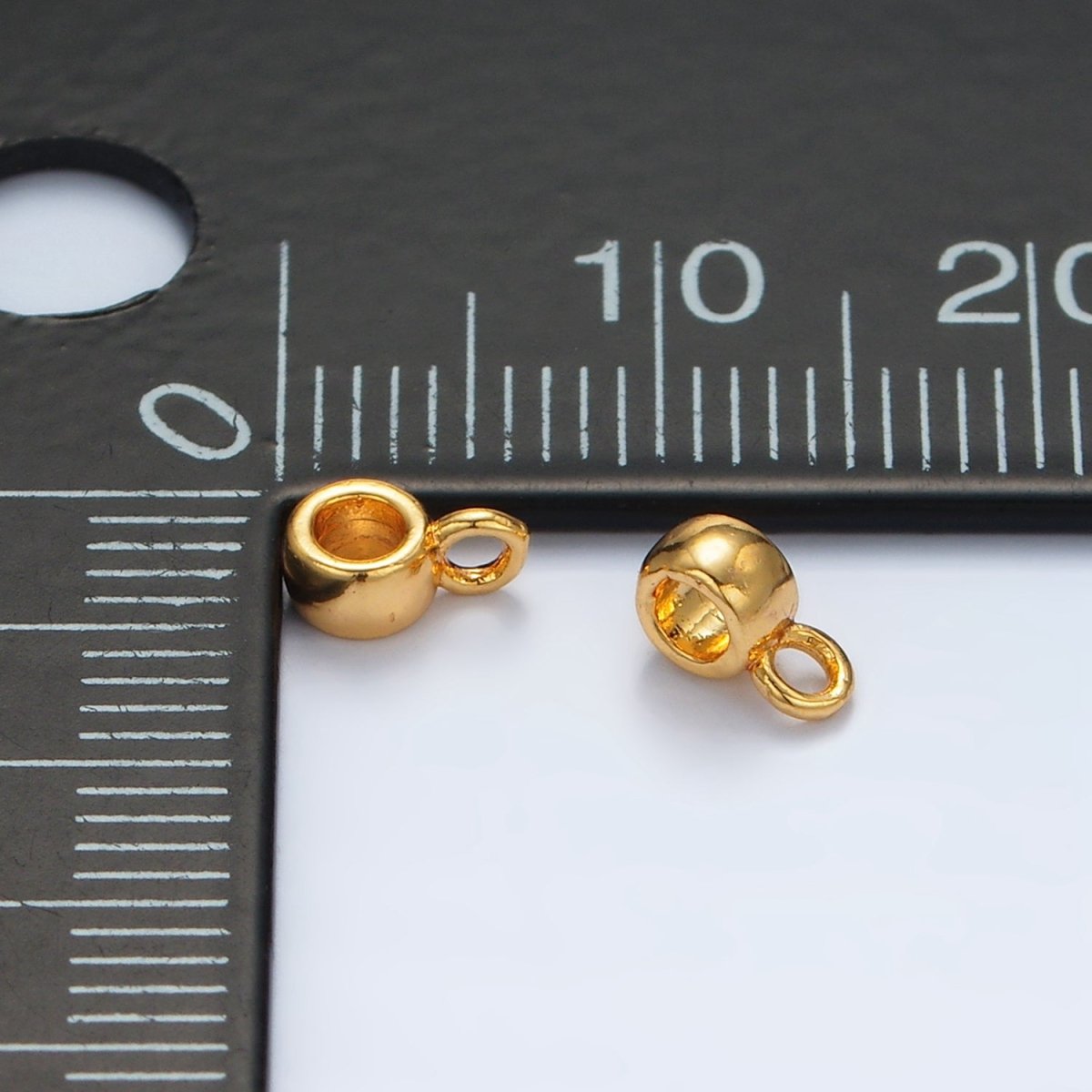 24K Gold Filled 7mm Minimalist Round Charm Findings | Z848 - DLUXCA