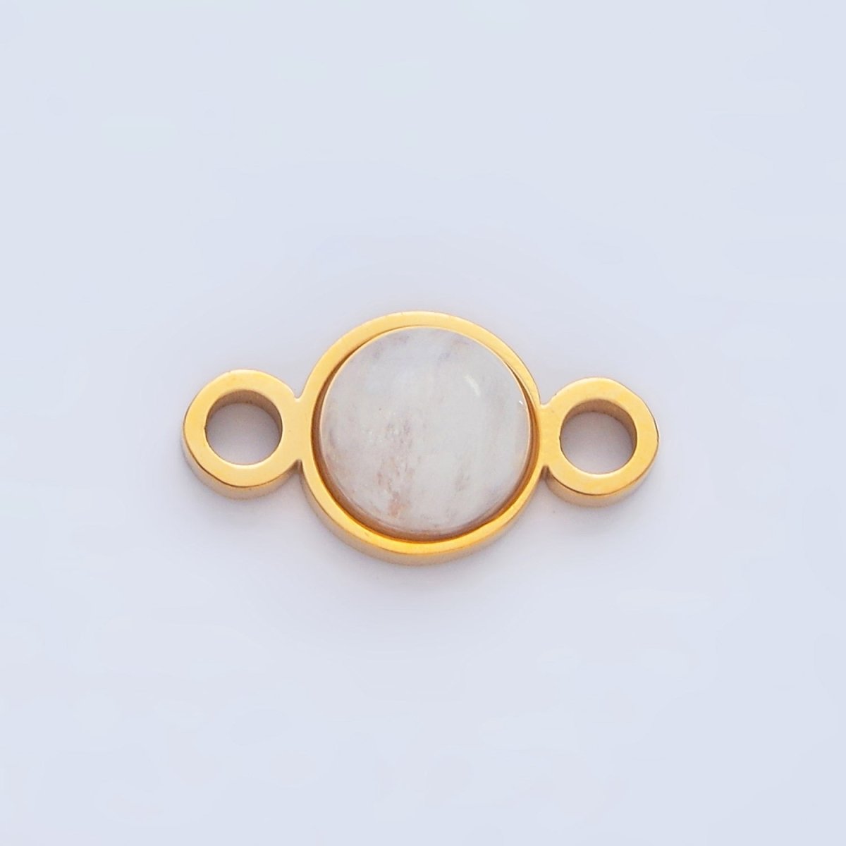 24K Gold Filled 7mm Natural Gemstone Minimalist Connector | F569 F586 F587 - DLUXCA