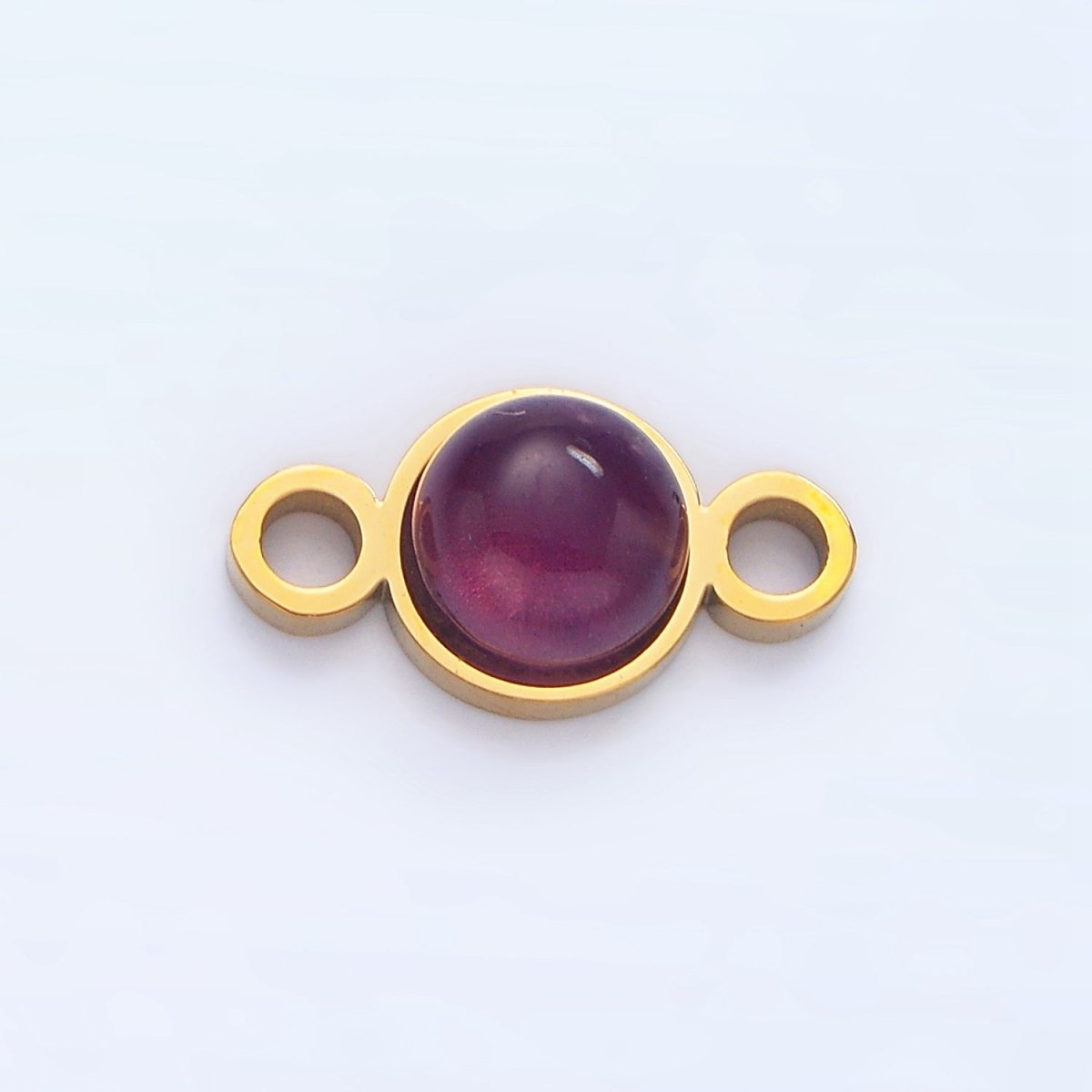 24K Gold Filled 7mm Natural Gemstone Minimalist Connector | F569 F586 F587 - DLUXCA