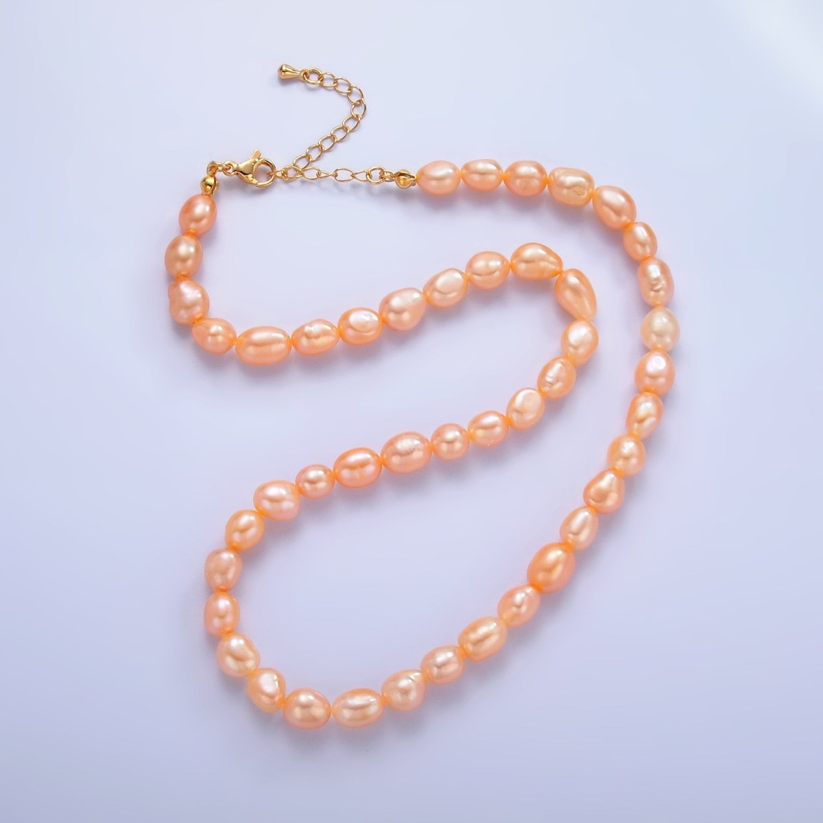 24K Gold Filled 7mm Pink Freshwater Pearl 16 Inch Necklace | WA - 3016 - DLUXCA