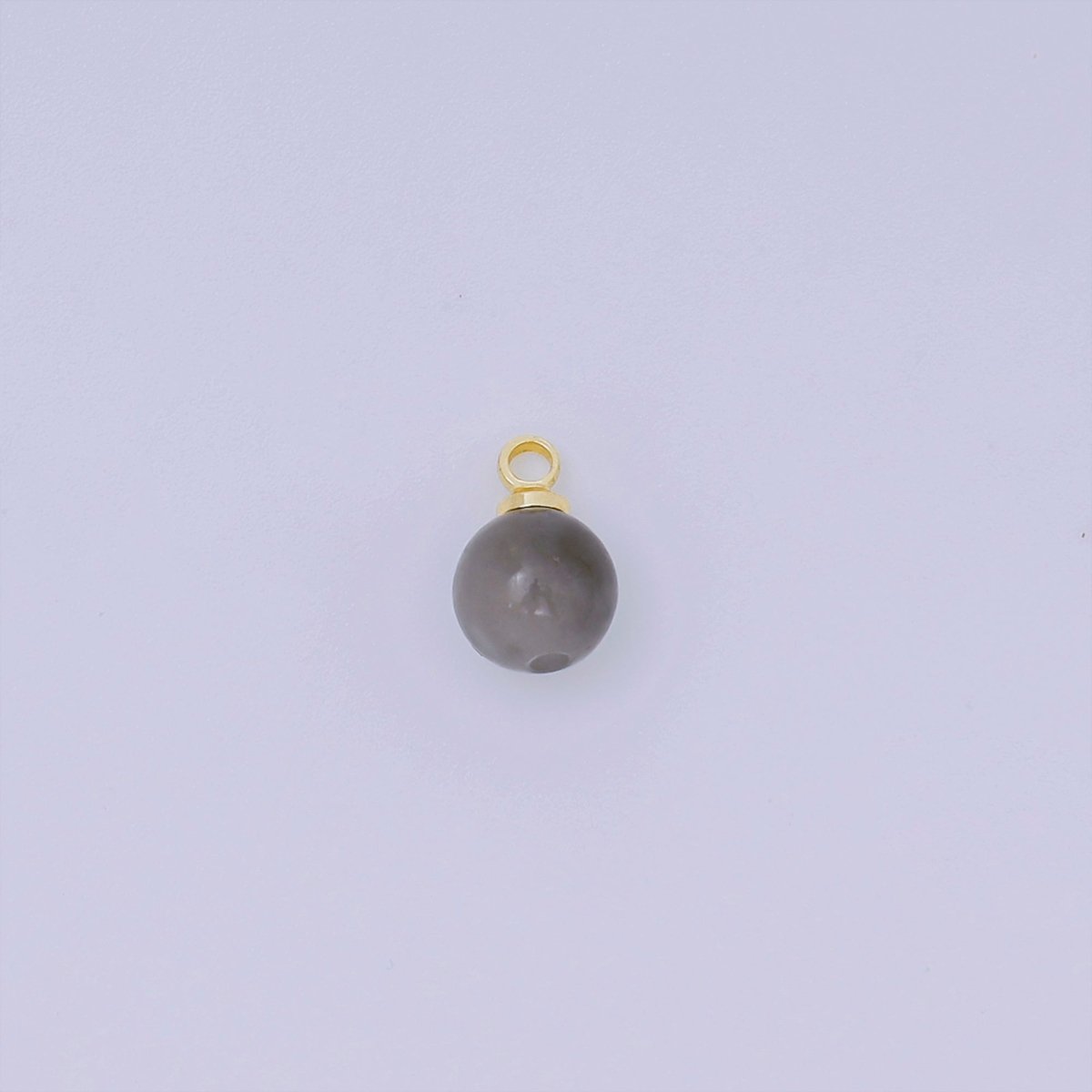 24K Gold Filled 8mm Colorful Gemstone Balls Drop Charm | AJ - 487 - AJ - 489 - DLUXCA