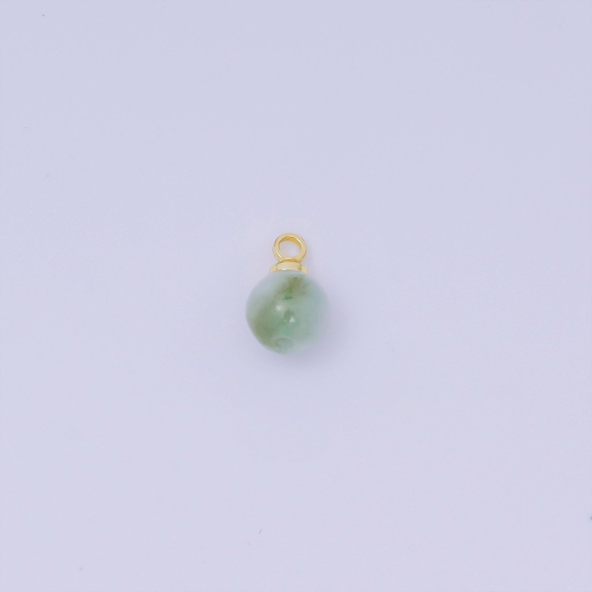 24K Gold Filled 8mm Colorful Gemstone Balls Drop Charm | AJ - 487 - AJ - 489 - DLUXCA