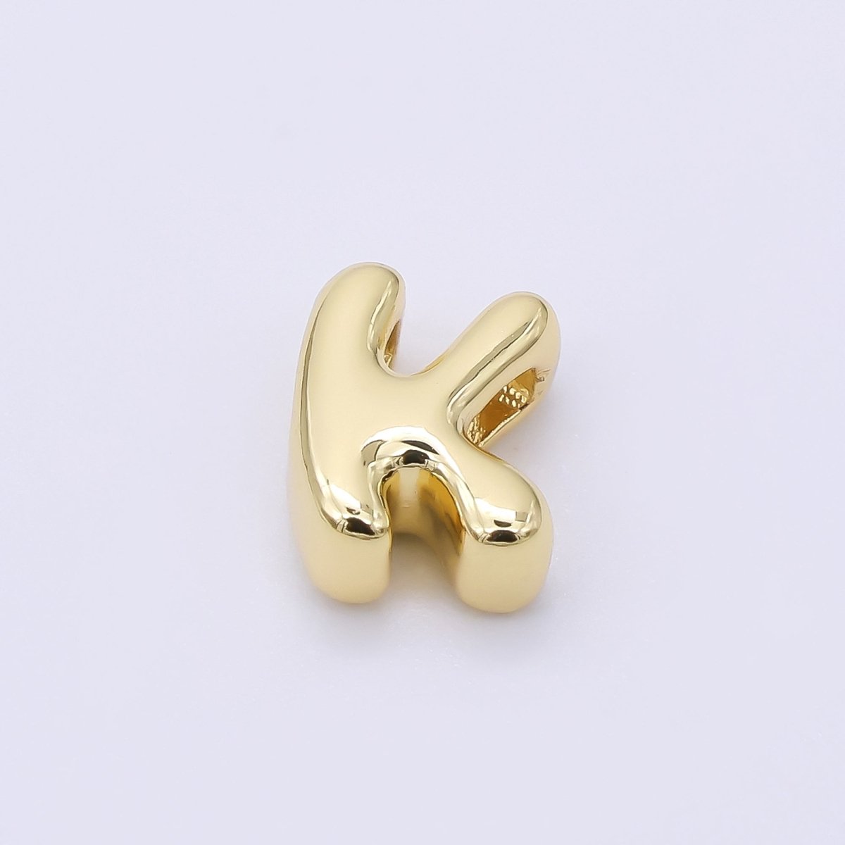 24K Gold Filled 8mm Initial Letter Alphabet Chubby Spacer Bead | AF027 - AF039 - DLUXCA