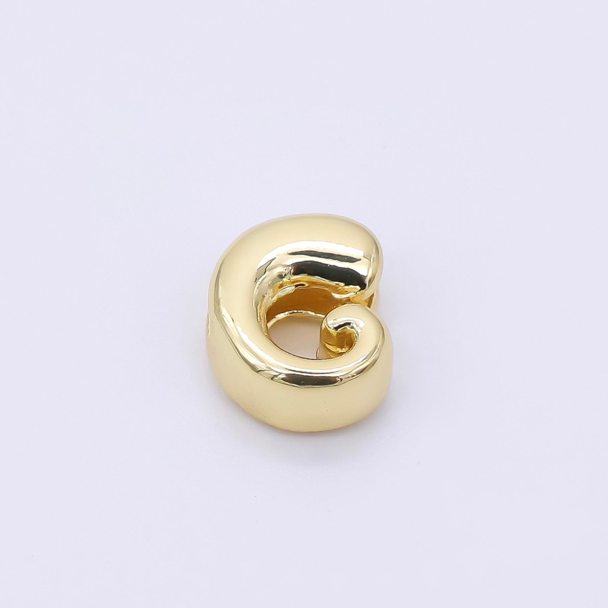 24K Gold Filled 8mm Initial Letter Alphabet Chubby Spacer Bead | AF027 - AF039 - DLUXCA