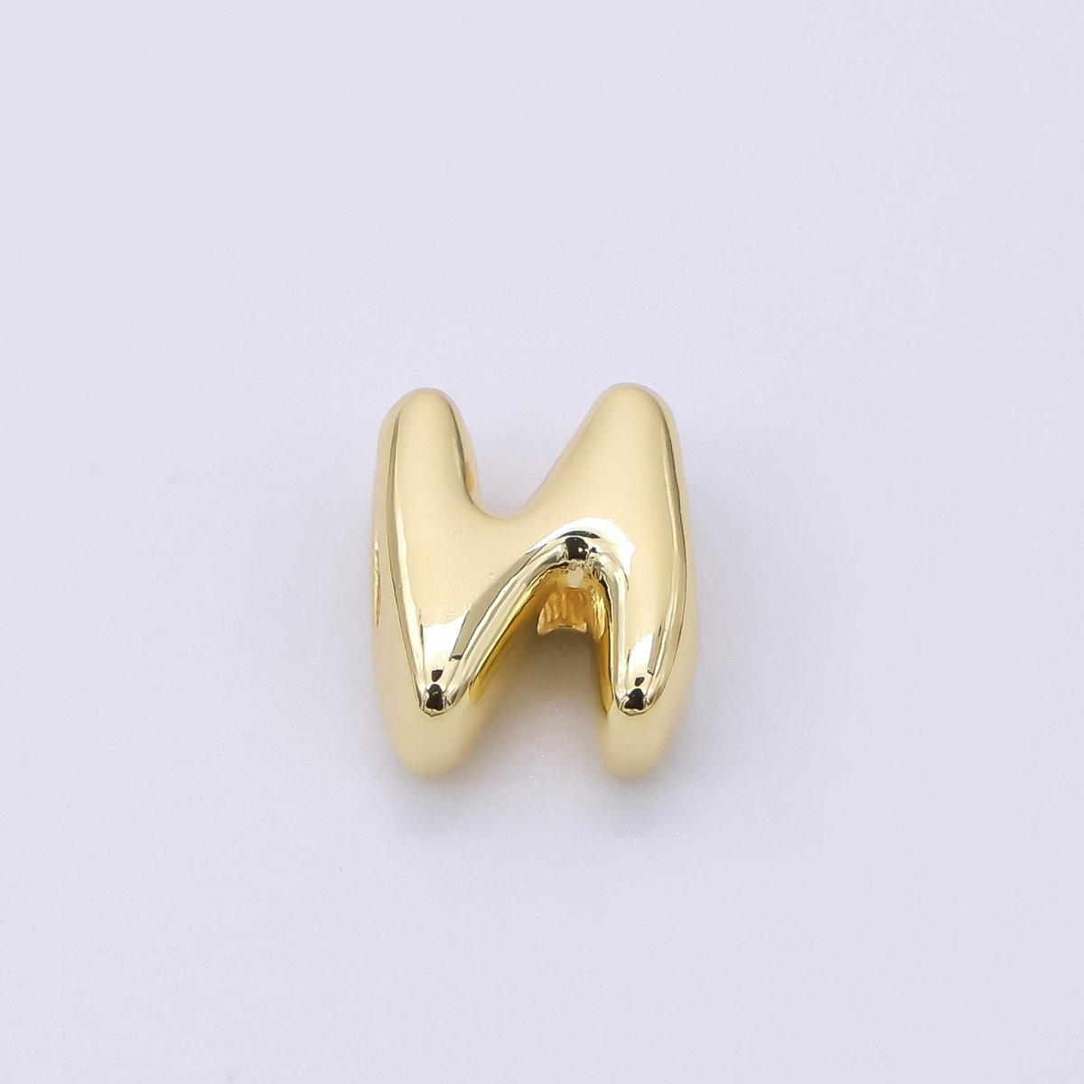 24K Gold Filled 8mm Initial Letter Alphabet Chubby Spacer Bead | AF027 - AF039 - DLUXCA