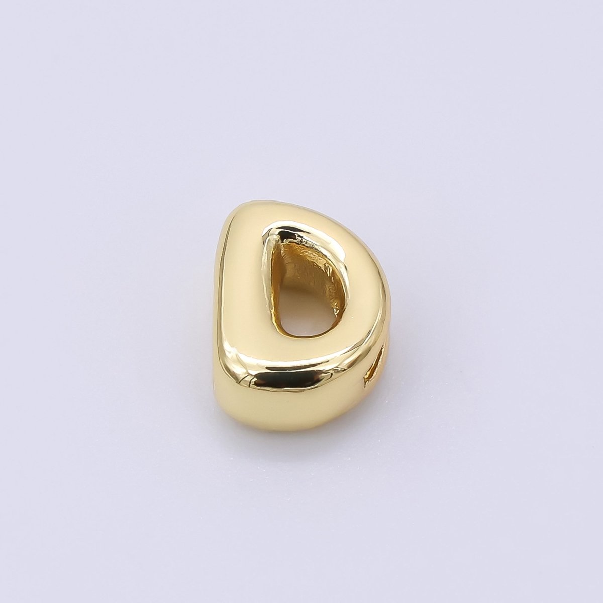 24K Gold Filled 8mm Initial Letter Alphabet Chubby Spacer Bead | AF027 - AF039 - DLUXCA