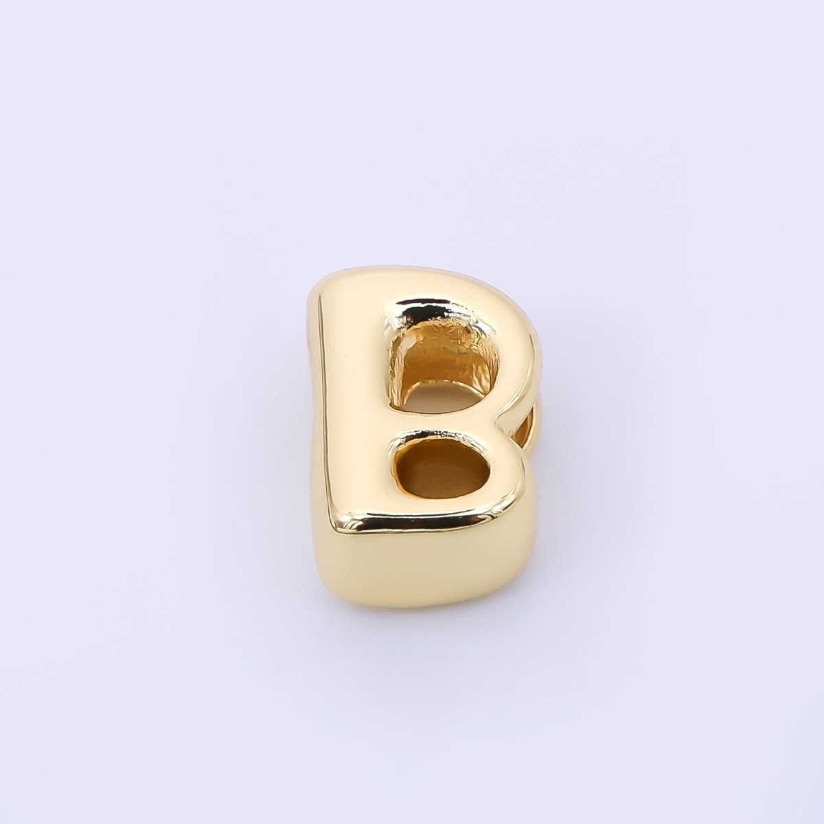 24K Gold Filled 8mm Initial Letter Alphabet Chubby Spacer Bead | AF027 - AF039 - DLUXCA