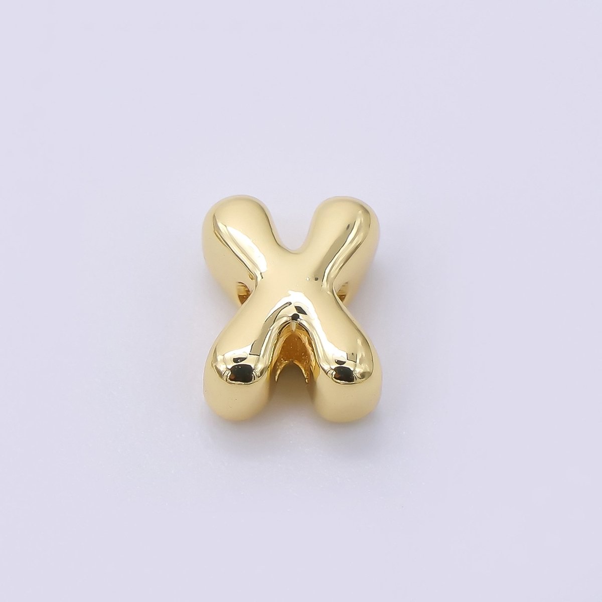 24K Gold Filled 8mm Initial Letter Alphabet Chubby Spacer Bead | AF027 - AF039 - DLUXCA