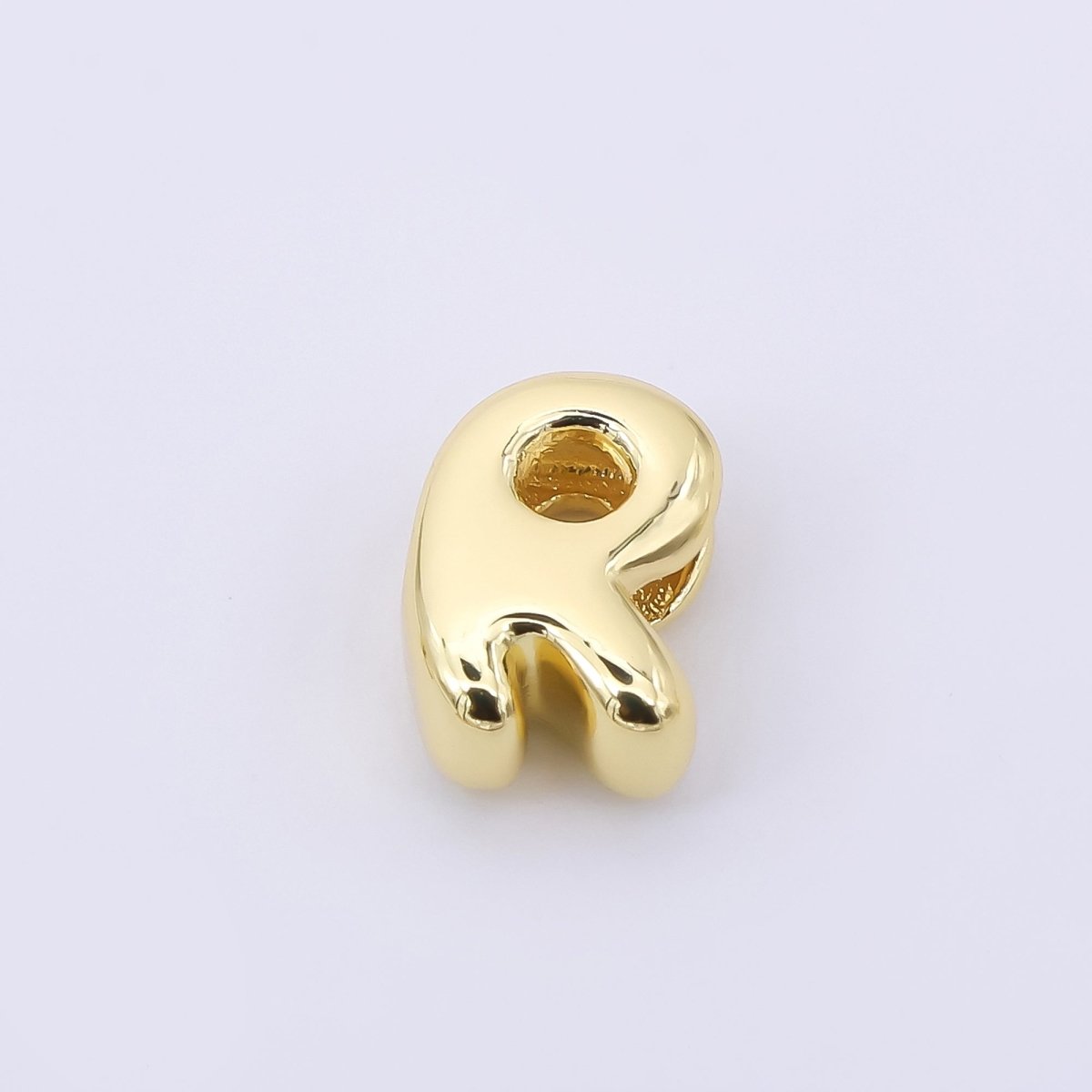 24K Gold Filled 8mm Initial Letter Alphabet Chubby Spacer Bead | AF027 - AF039 - DLUXCA