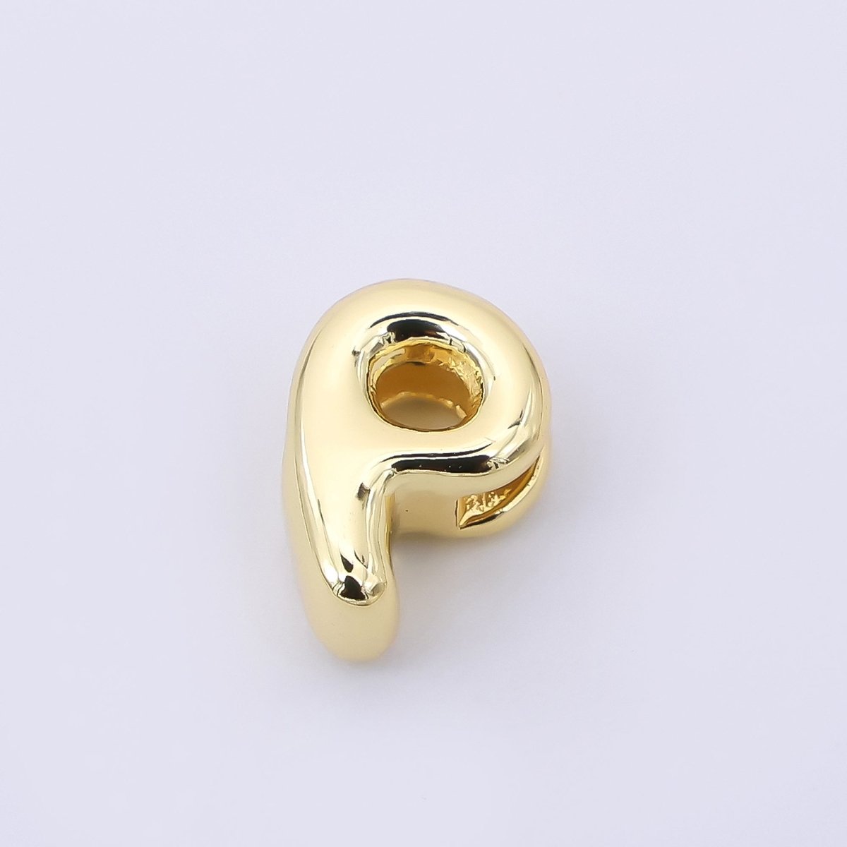24K Gold Filled 8mm Initial Letter Alphabet Chubby Spacer Bead | AF027 - AF039 - DLUXCA