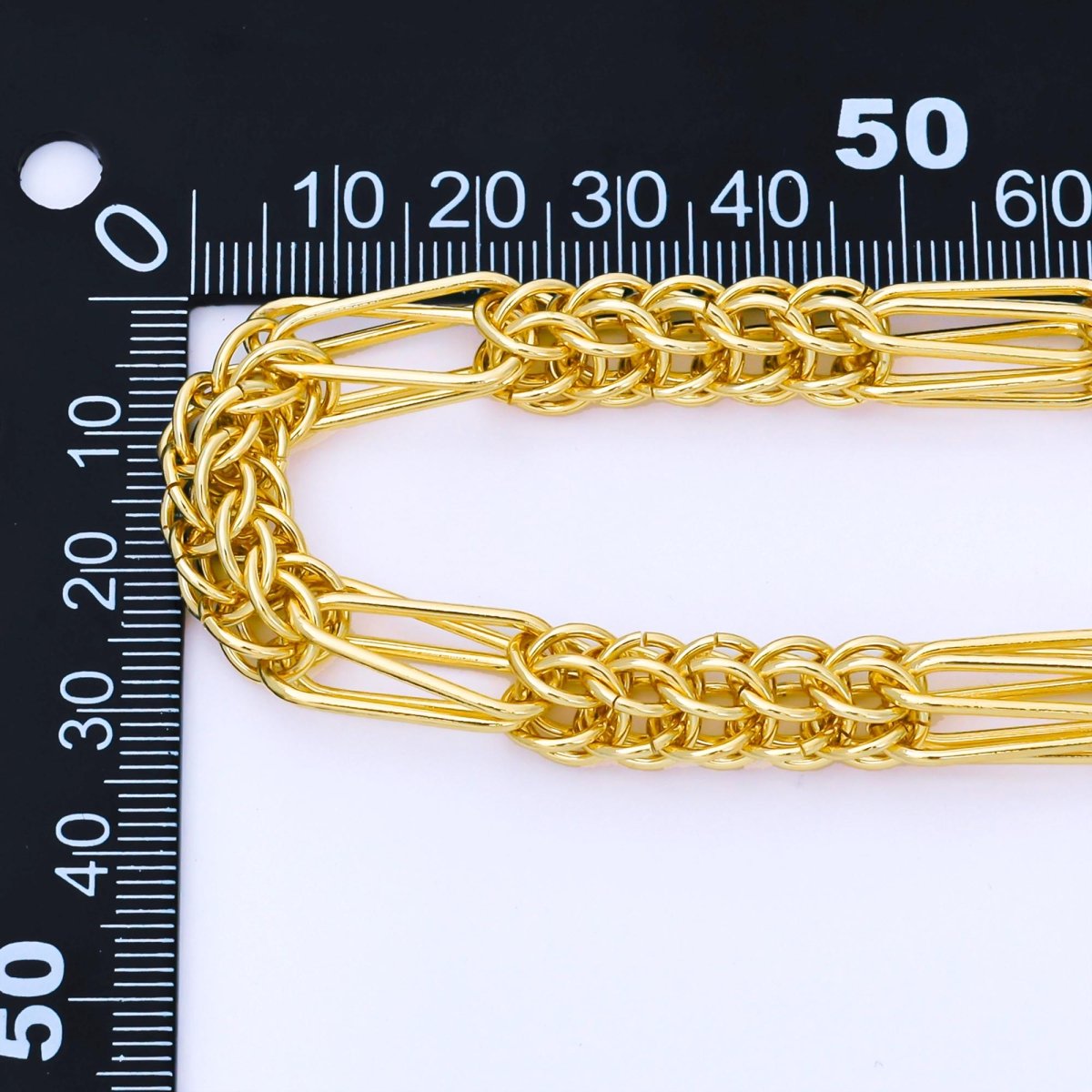 24K Gold Filled 8mm Thick Wheat Unfinished Chain by Yard | Roll - 1745 - DLUXCA