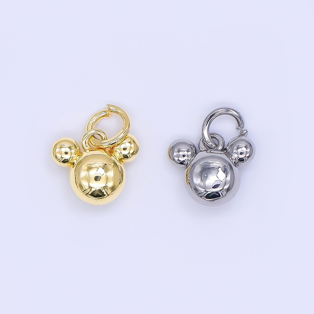 24K Gold Filled 8mm Tiny Mouse Twinkle Ears Animal Charm in Gold & Silver | AH - 580 - DLUXCA