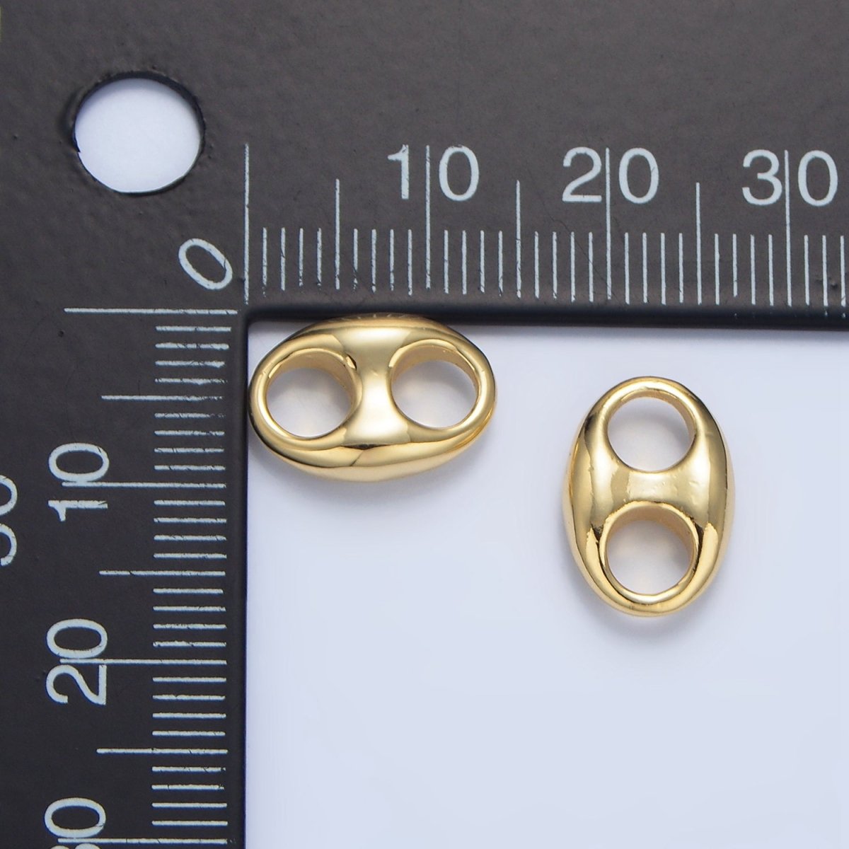 24K Gold Filled 9.5mm Minimalist Chubby Anchor Mariner Link Findings | Z982 - DLUXCA