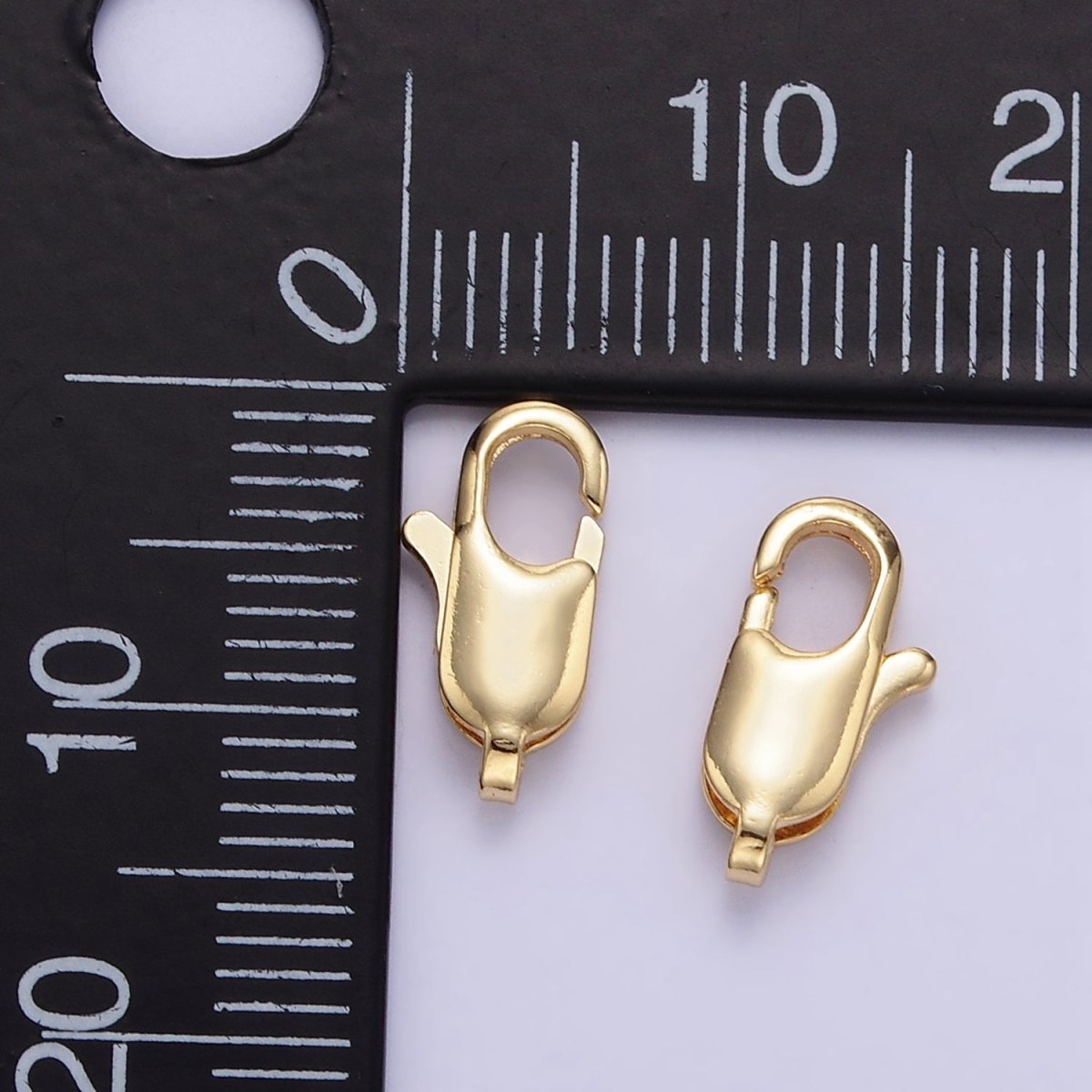 24K Gold Filled 9mm, 10mm, 12mm Rectangle Lobster Claw Clasps Closure Findings | Z869 Z870 Z871 - DLUXCA