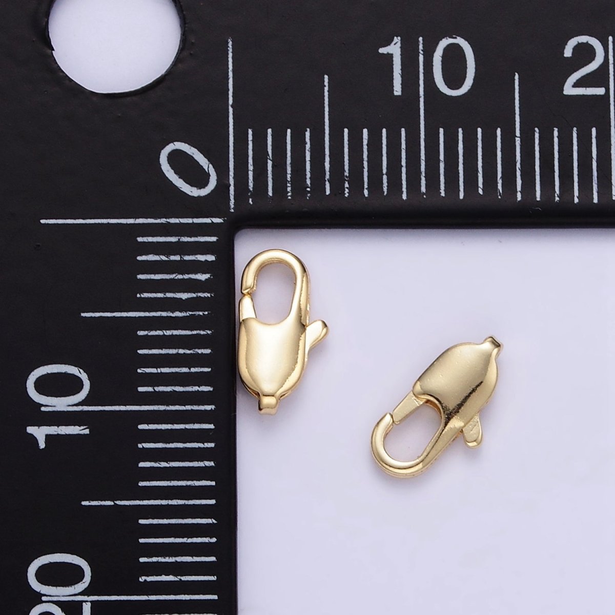 24K Gold Filled 9mm, 10mm, 12mm Rectangle Lobster Claw Clasps Closure Findings | Z869 Z870 Z871 - DLUXCA