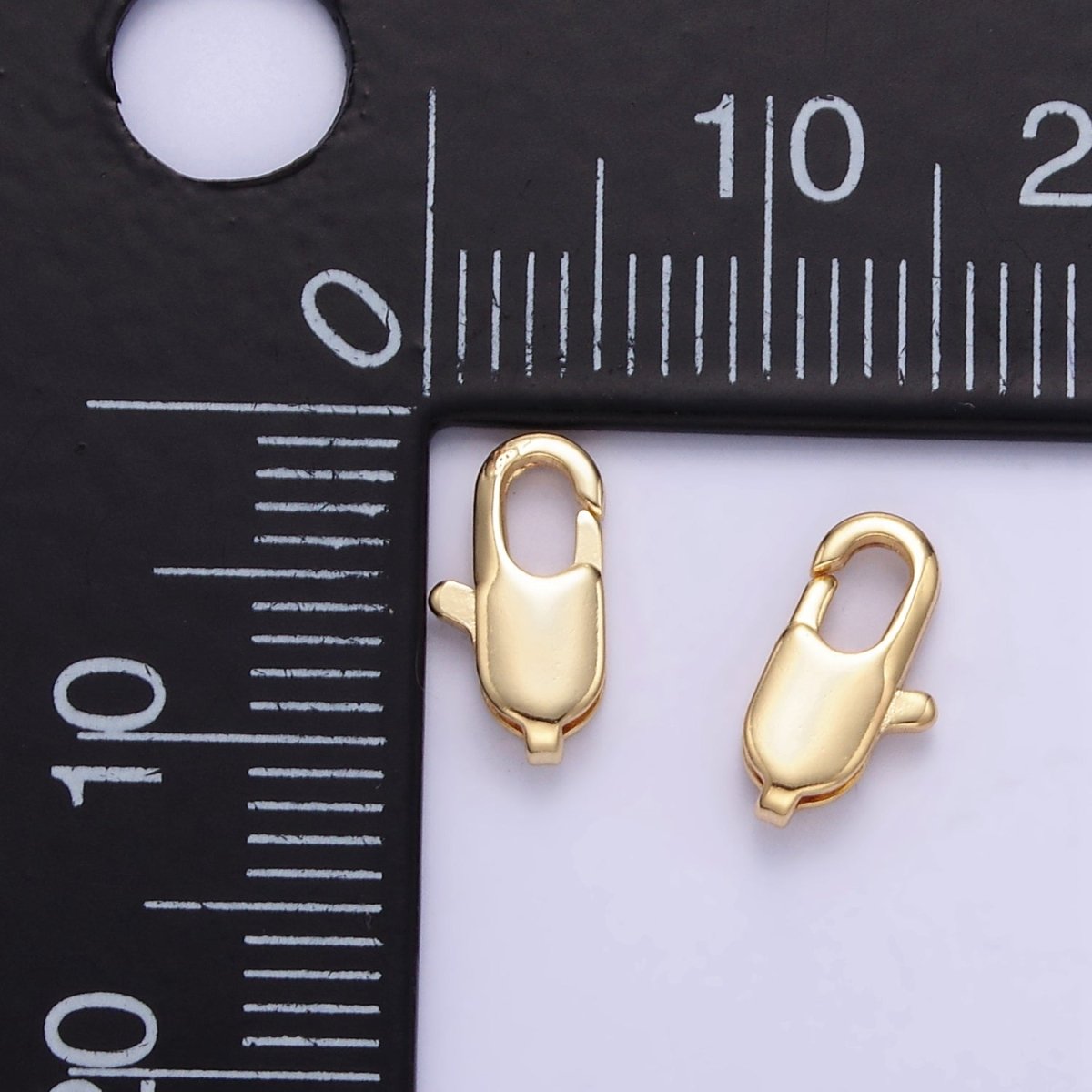 24K Gold Filled 9mm, 10mm, 12mm Rectangle Lobster Claw Clasps Closure Findings | Z869 Z870 Z871 - DLUXCA